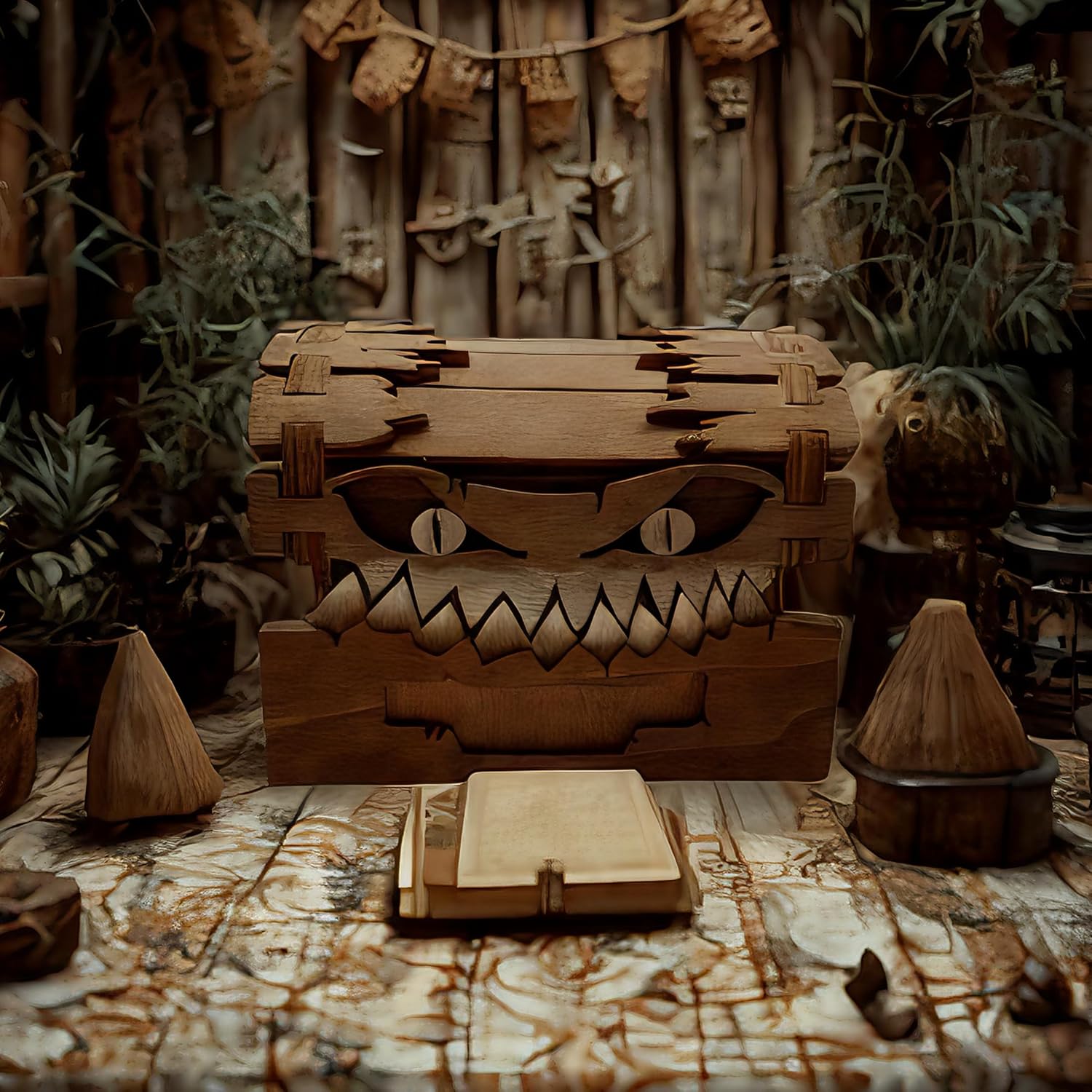 Mimic Chest DND Dice Storage Box, D&D Dice Holder Dice Case, Holds 7 Sets of Polyhedral Dice, DND Accessories for Dungeon and Dragon Players DM Masters RPG Gaming