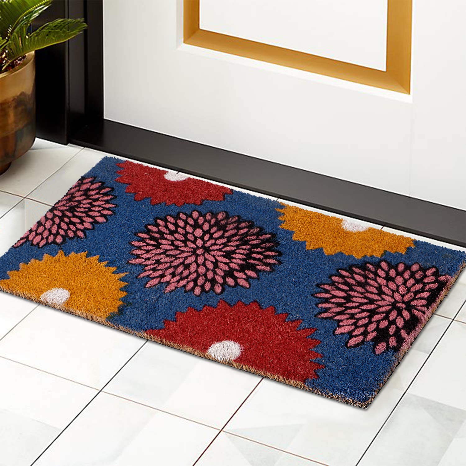 HOKIPO Door Mat (Blue, Coir, Large)
