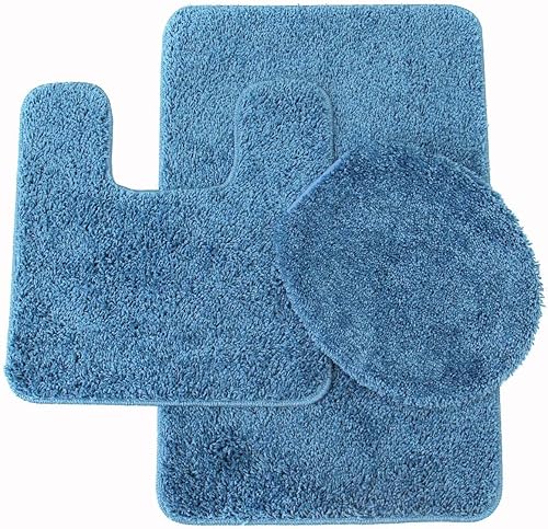 BH Home & Linen Monte Carlo Spa Collection - Juego de 3 alfombras grandes de 20 x 31 pulgadas, contorno de 20 x 20 pulgadas, tapa de 18 x 19