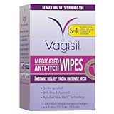 Anti-Itch Medicated Feminine Intimate Wipes for Women&comma; Maximum Strength&comma; Gynecologist Tested&comma; 12 Wipes &lpar;Pack of 1&rpar;
