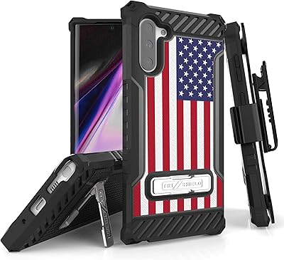 BEYOND CELL Tri-Shield Compatible with Samsung Galaxy Note 10 (6.3â€) Phone Case, Military Grade Drop Protection, Durable Rugged Cover Case with Metal Kickstand & Belt Clip Holster