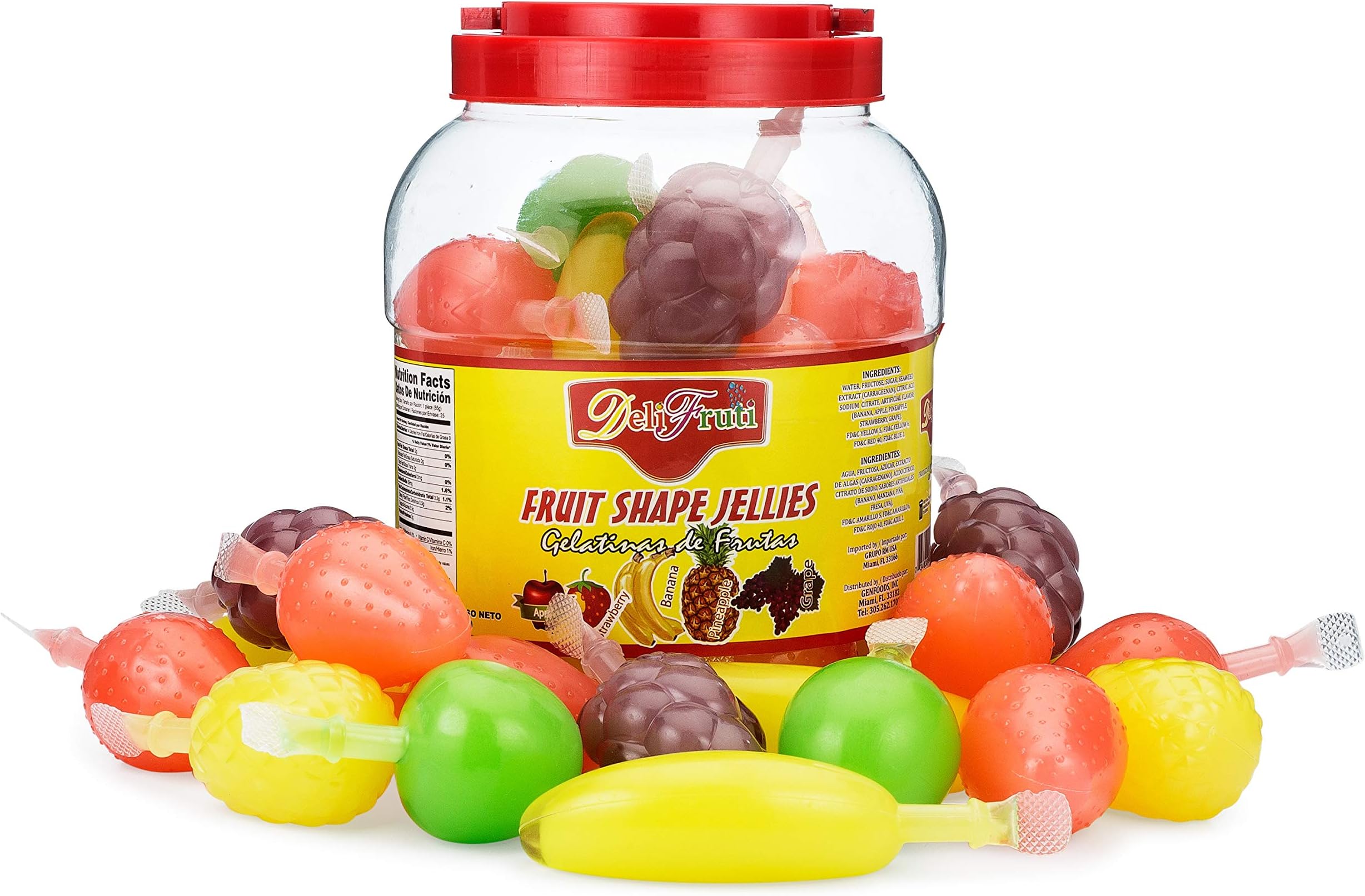 Deli Fruti Jelly Fruit Candy - As seen on tik tok - Jar of fruity popping jellies (Jar of 25)