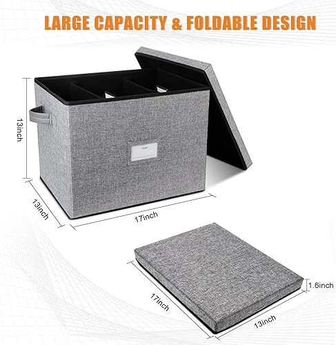 Miniatura 7 de Caja de almacenamiento de discos de vinilo para más de 100 discos individuales, organizador LP Rrecord con tapa y divisores ajustables, caja móvil