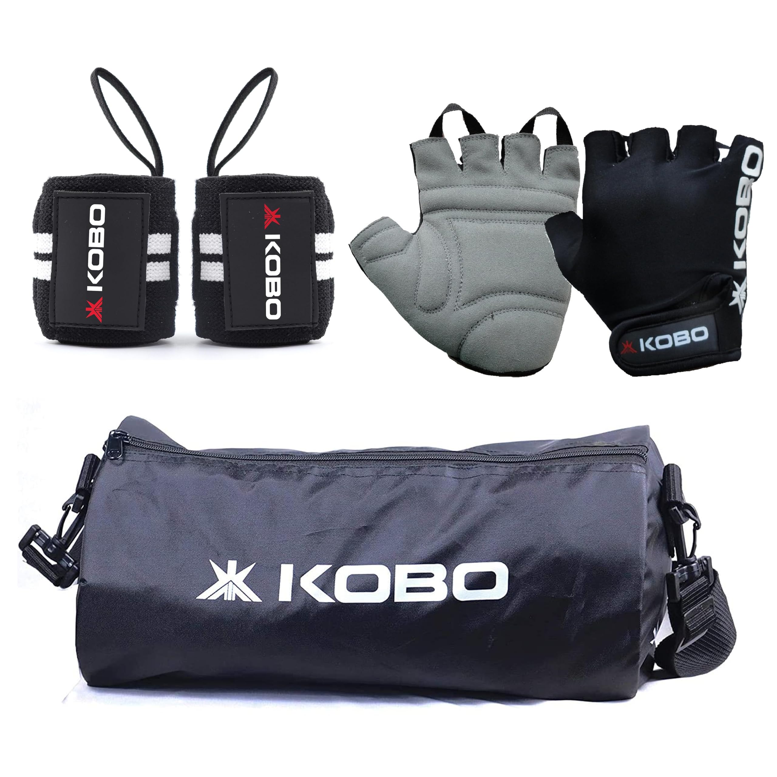 Kobo Gym Kit, Combo of Gloves, Bag & Wrist Support (Medium)-image-14