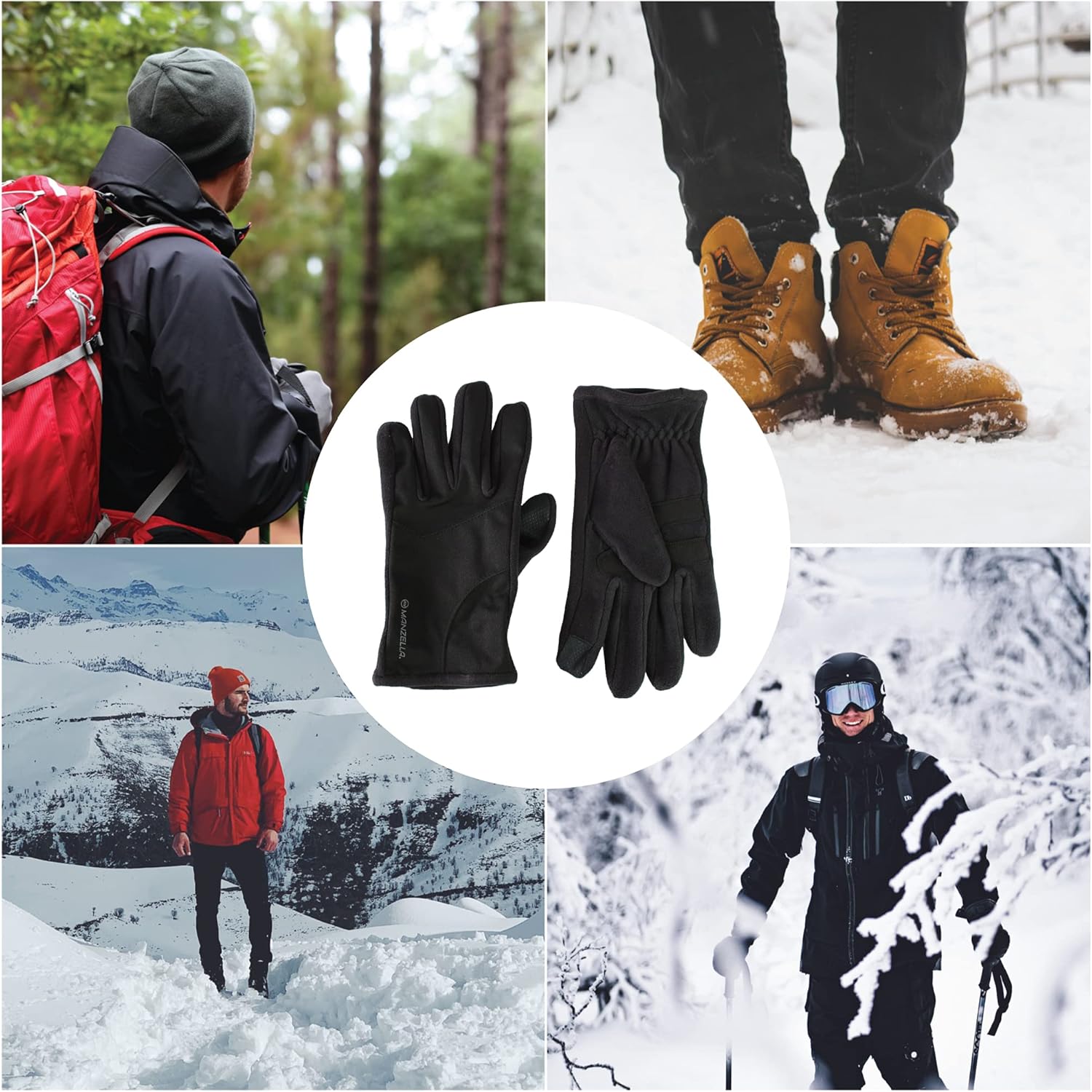 Manzella Mens Hybrid Ultra Touchtip Glove, Touchscreen Capable - Image 5