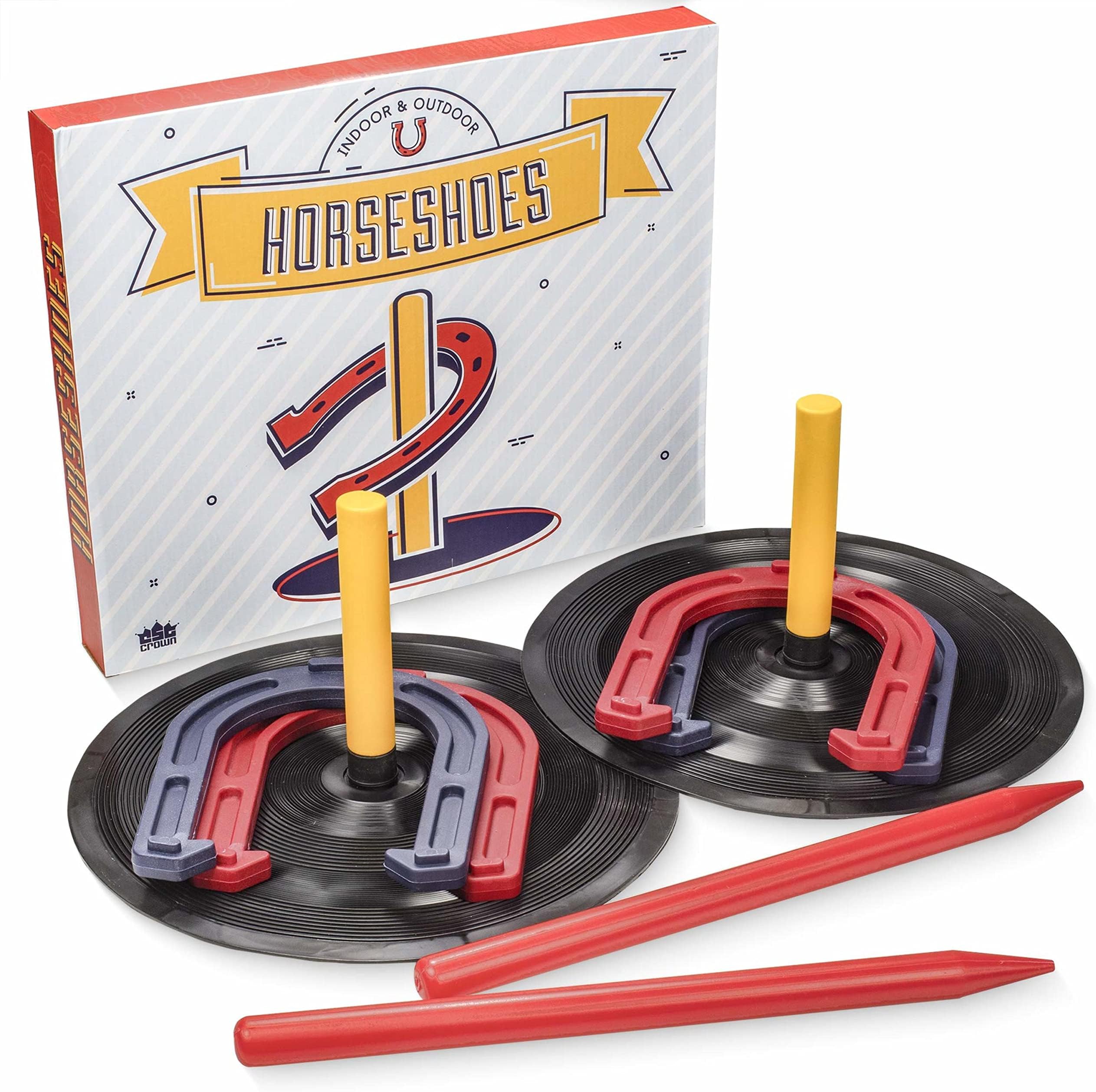 Crown Sporting Goods Deluxe Indoor and Outdoor Horseshoe Game Set