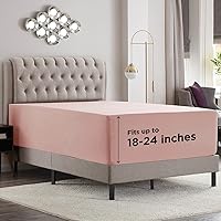 Vista 91 de Empyrean Charcoal Grey Extra Deep Pocket Fitted Sheet Full Size, Hotel Luxury Deep Pocket Full Size Fitted Sheet Only Easily Fits 18 to 24 Inch