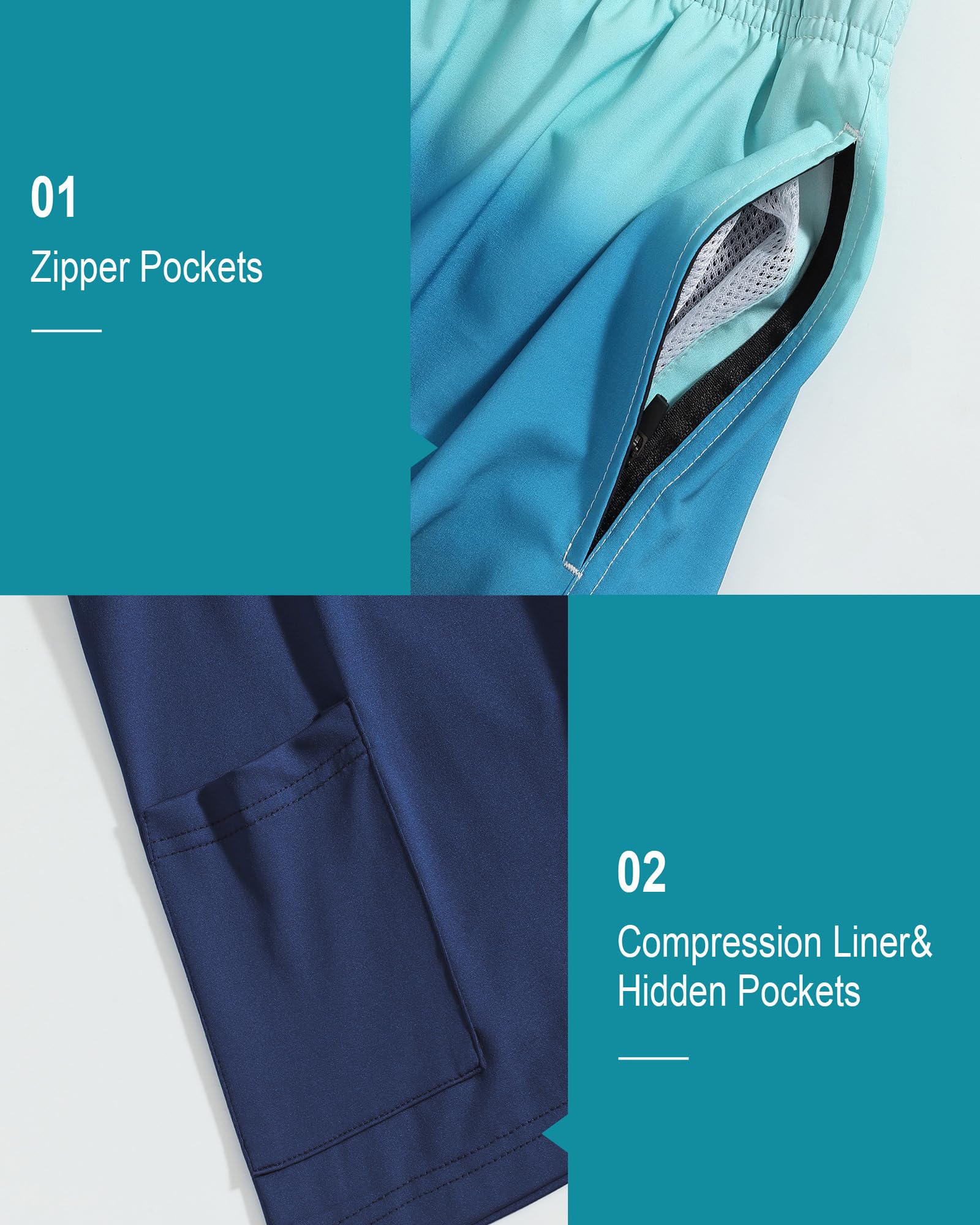 SILKWORLD Bañador para hombre 2 en 1, de secado rápido, ligero, con bolsillos, para cruceros esenciales
