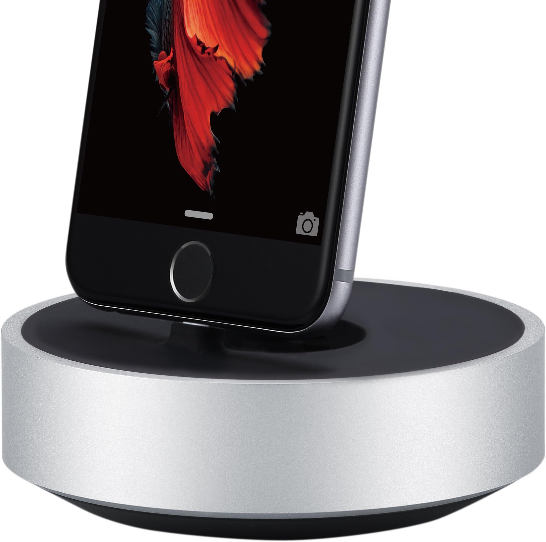 JUST MOBILE HoverDock Charging Dock Aluminum Stand for Lightning iPhone, iPad, iPod, AirPods, Apple Pencil, Magic Keyboard, Magic Mouse 2, Apple Remote, FaceTime Skype Rotating Dock (ST-268)