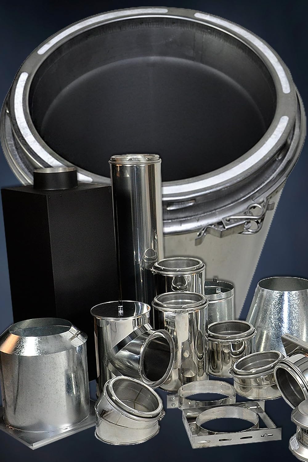 8 x 19 Class A, All Fuel, Double Wall, Insulated, Stainless Steel Chimney Pipe 8 Dia. x 19 Length