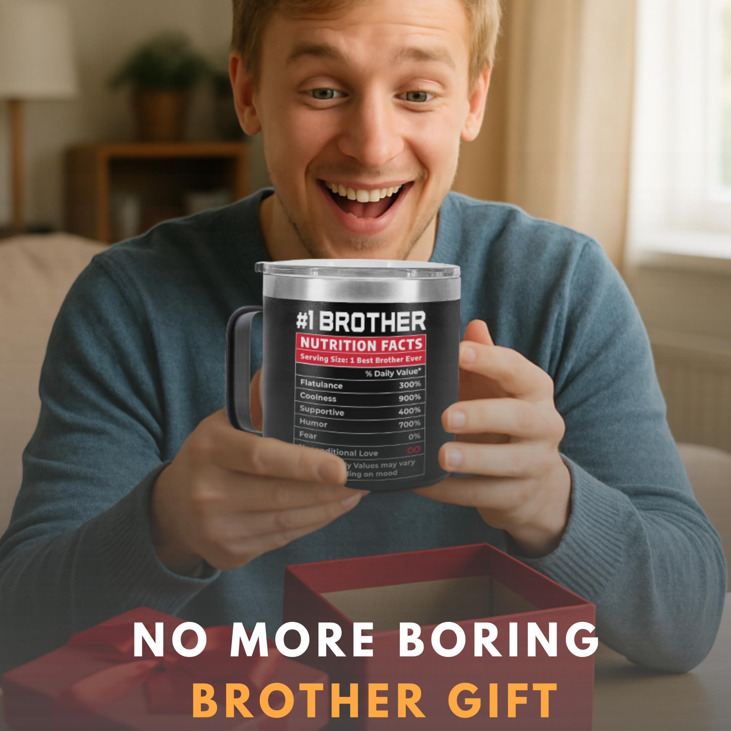 Gifts for Brother from Sister, Birthday Gift for Adult Older Bro, You Are A Really Great Brother Mug Tumbler 14Oz - Insulated Coffee Cup with Lid and Gift Box