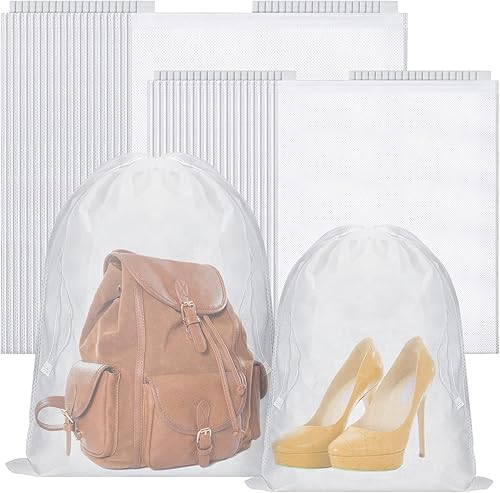 40 bolsas de almacenamiento con cordón a prueba de polvo, bolsa de almacenamiento transpirable de tela no tejida, bolsas de polvo para bolsos, bolsa