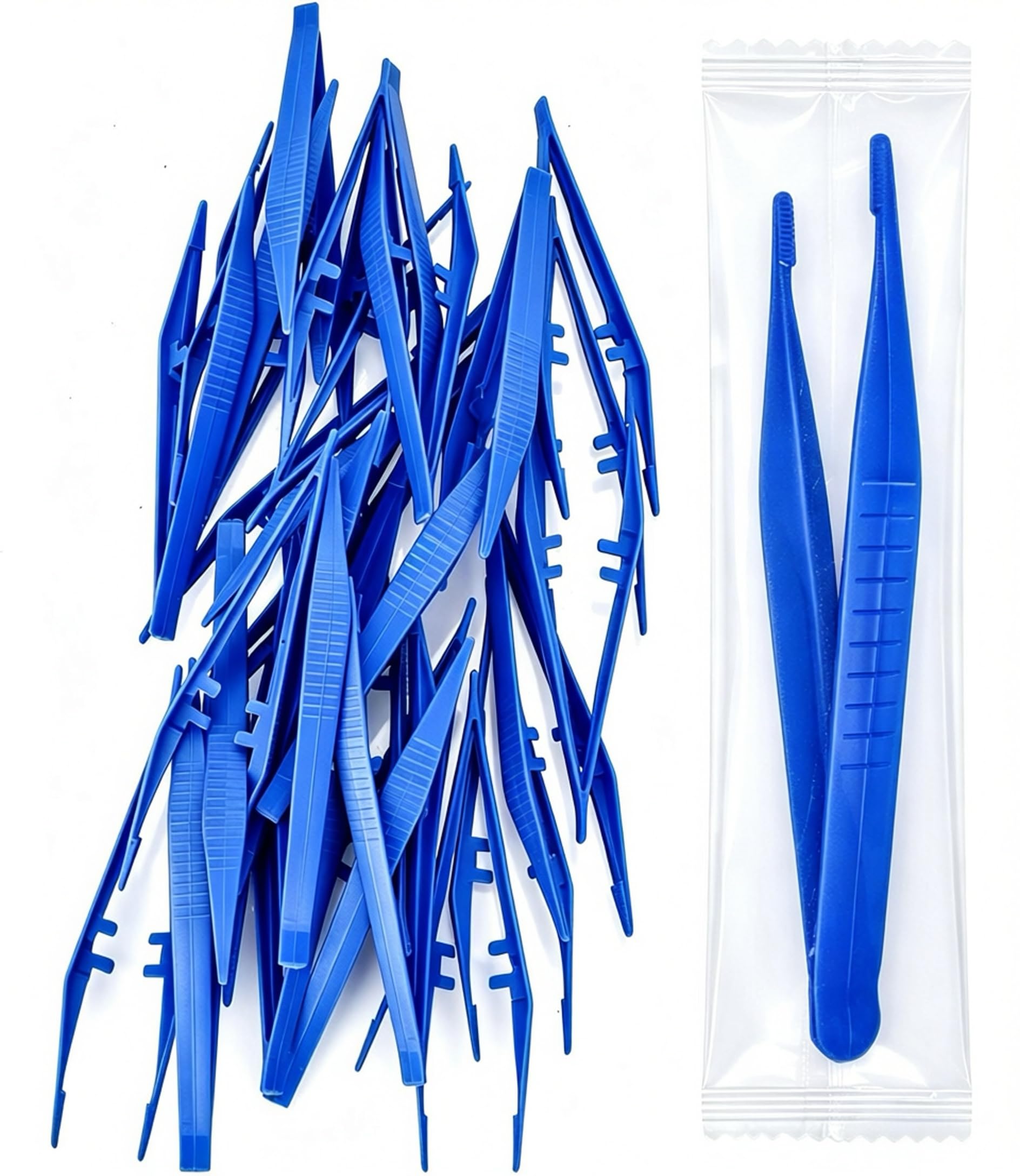 AccEncyc 30 Pcs Disposable Tweezers Bulk Pack Blue 5 Inch Plastic Tweezers for Home, School and Lab — Amazon image 6