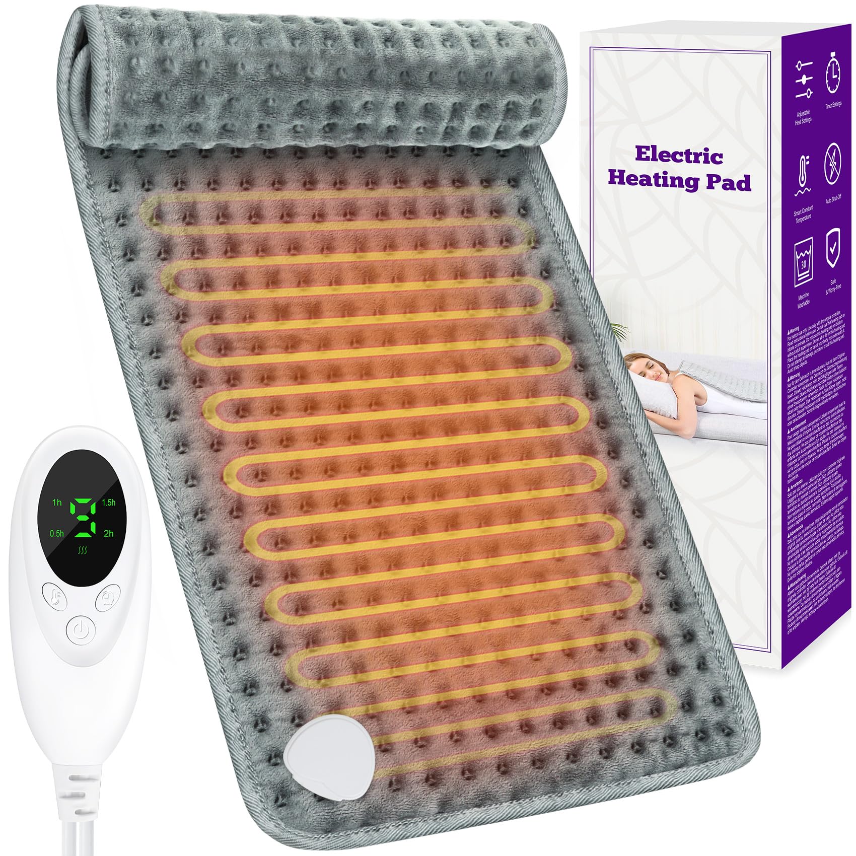 Termoforo Elettrico Termoforo Lombare Con 9 Livelli Di Temperatura E 4