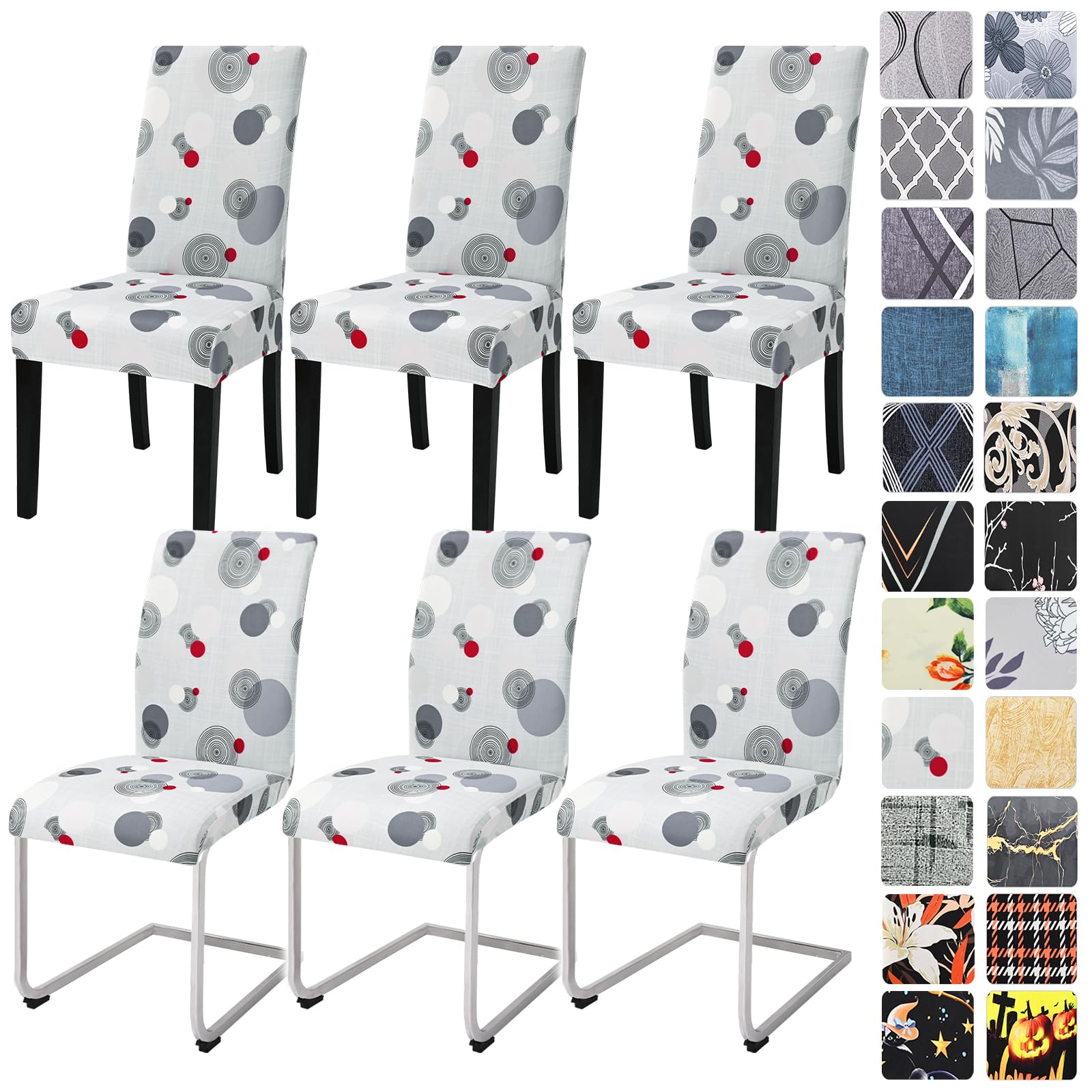 Lot De 6 Housses De Chaise Noires Extensibles - Housse De Protection Universelle Lavable Pour Salle A Manger Et Salon Facile A Installer Et Nettoyer 89553365