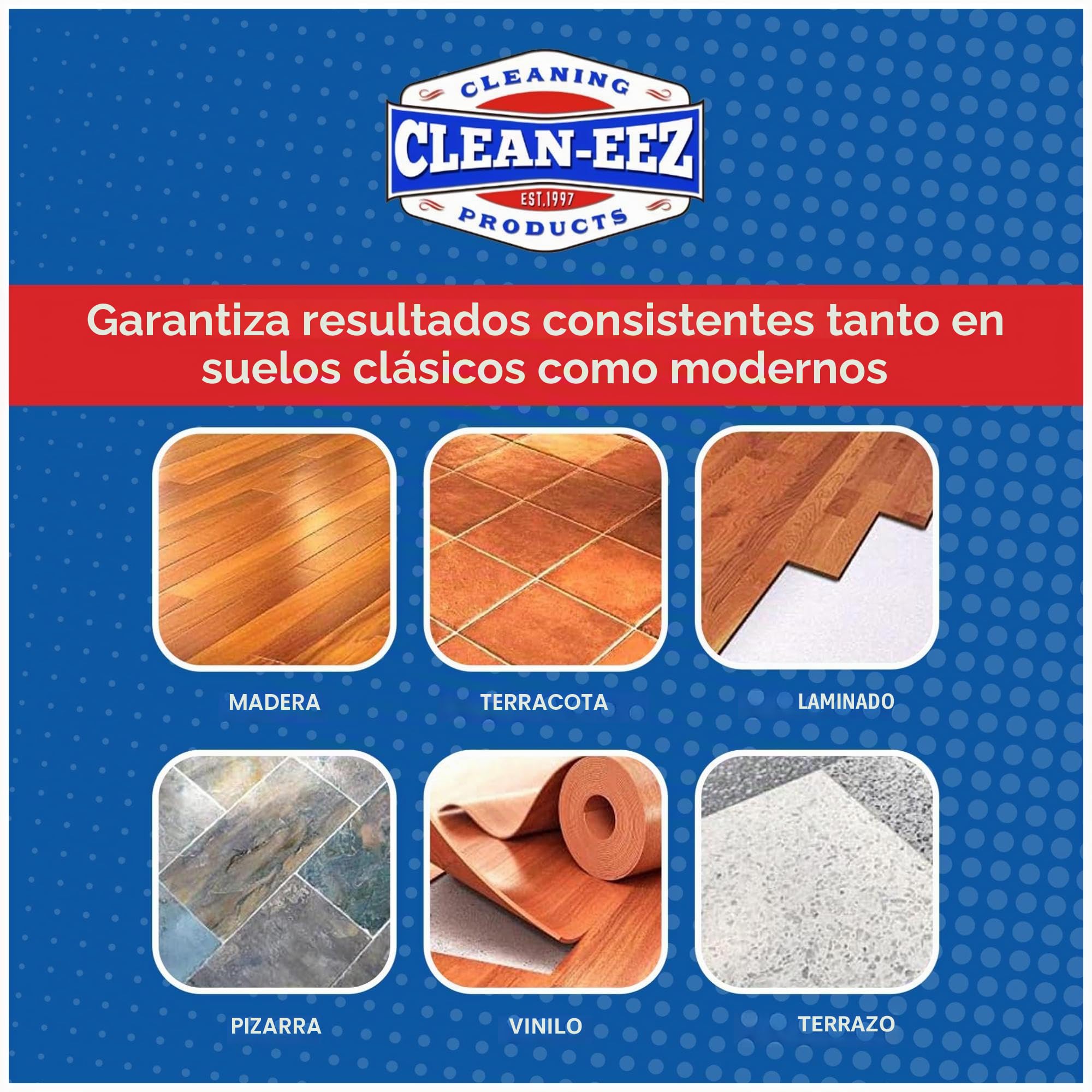 Clean-eez Ultimate - Restaurador y pulido de pisos: revitaliza, protege, brilla madera, laminado, vinilo, bambú, pizarra, terracota y más. Contenido sólido inigualable en acabado de polímero con