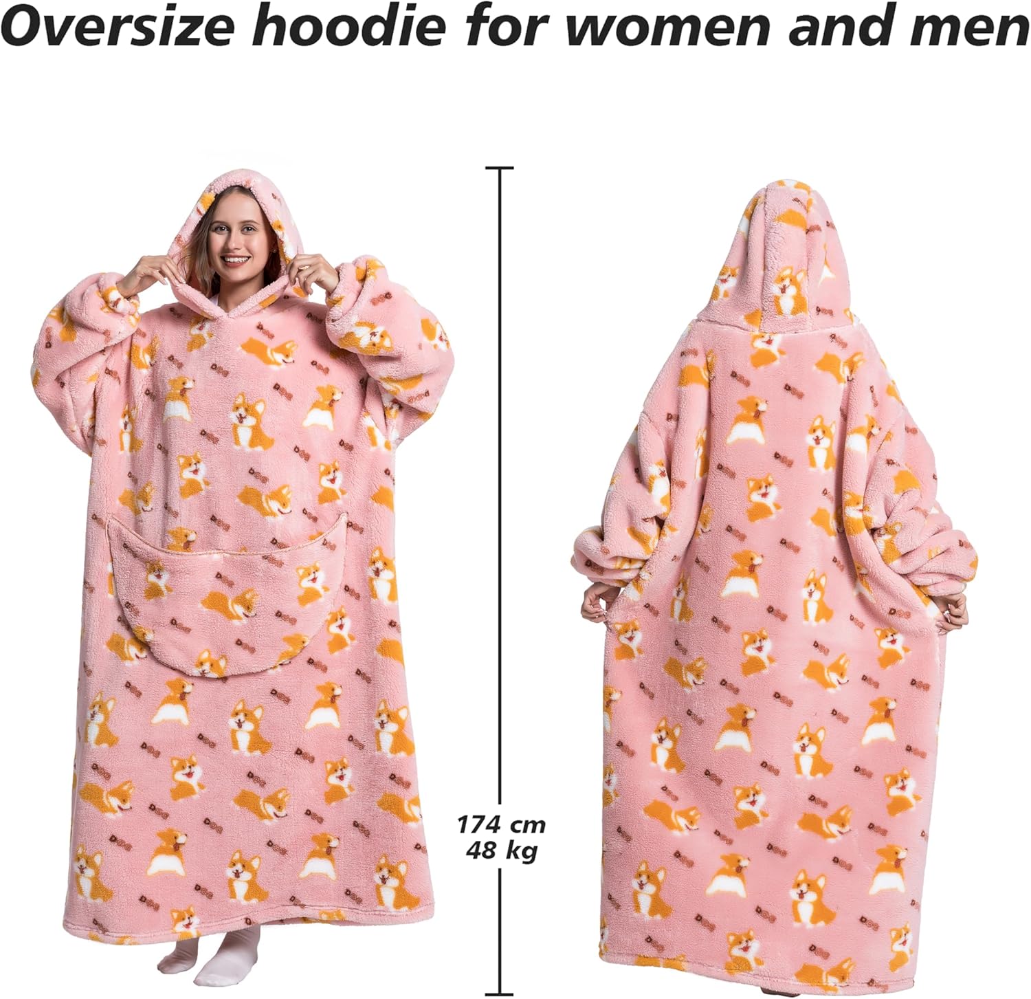 ZXIMU Blanket Hoodie, Wearable Blanket Extra Long Hoodie Blanket for Women Comfy Snugaies for women. - Image 4