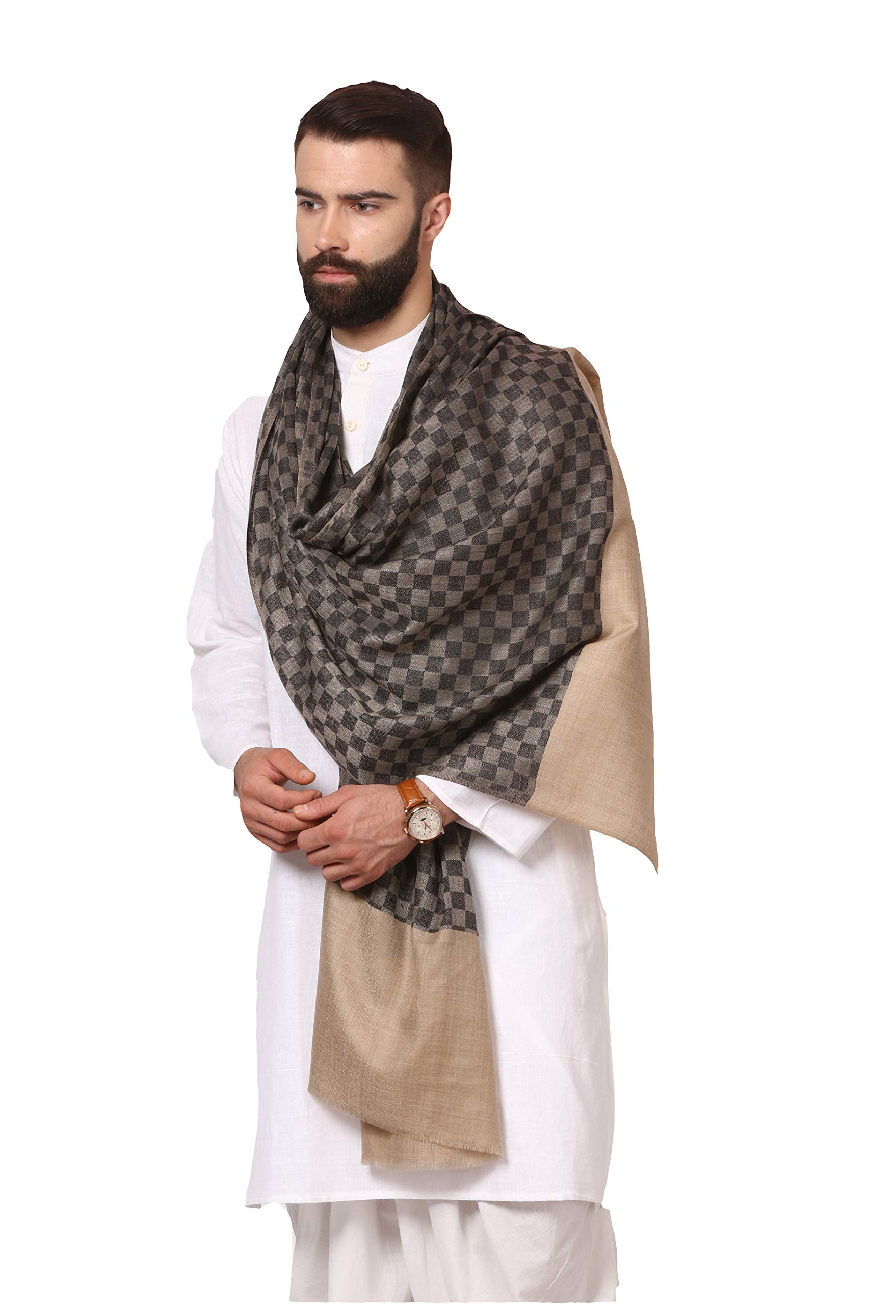 Pashtush Men's Fine Wool Luxury Blended Muffler, Light Weight, Soft and Warm. 2