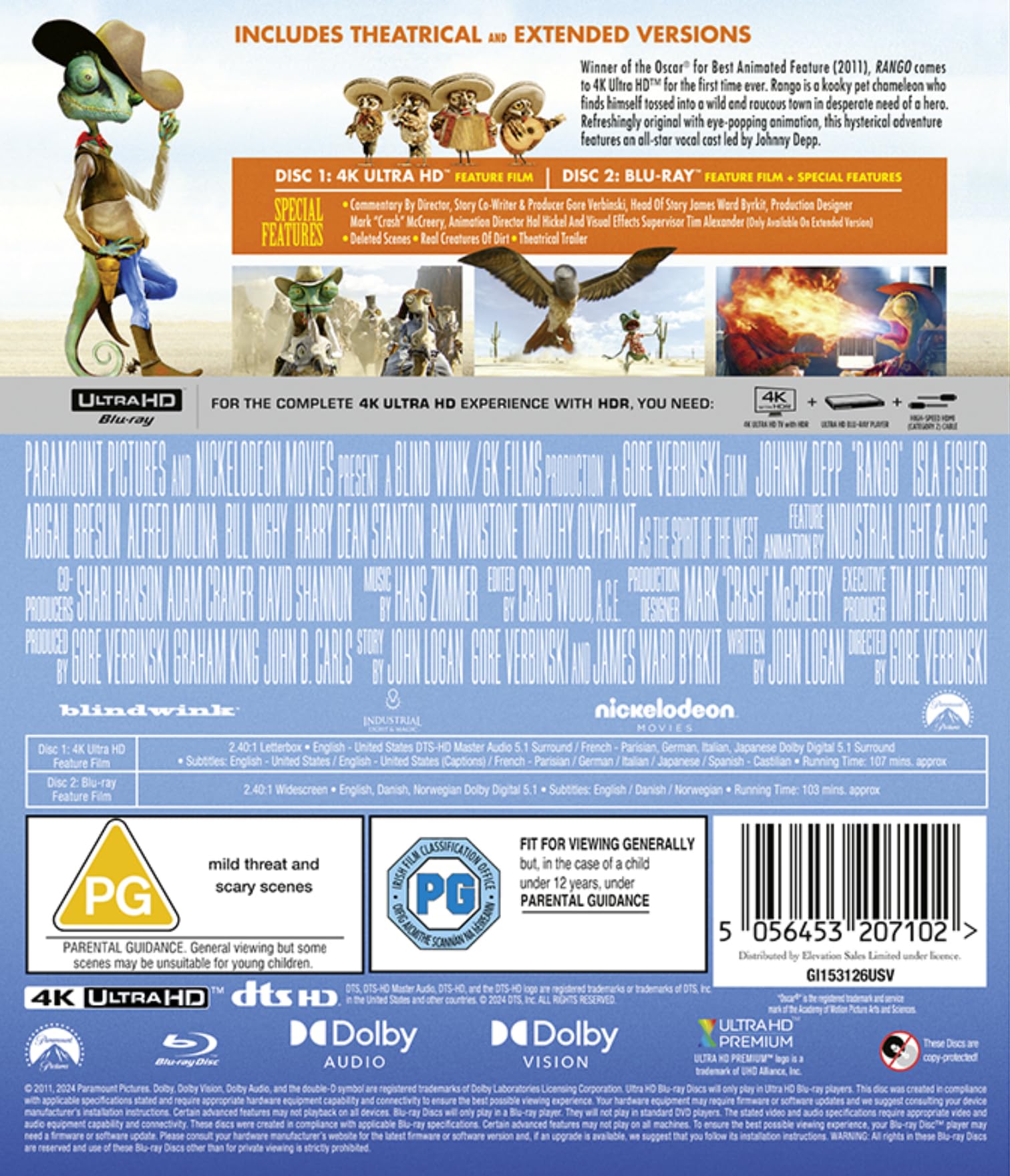 Rango 4K UHD [Blu-ray] [Region A & B & C]