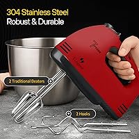 Vista 5 de Hand Mixer Electric Handheld – 7 Speed Ultra Power Electric Mixer Handheld (Red)