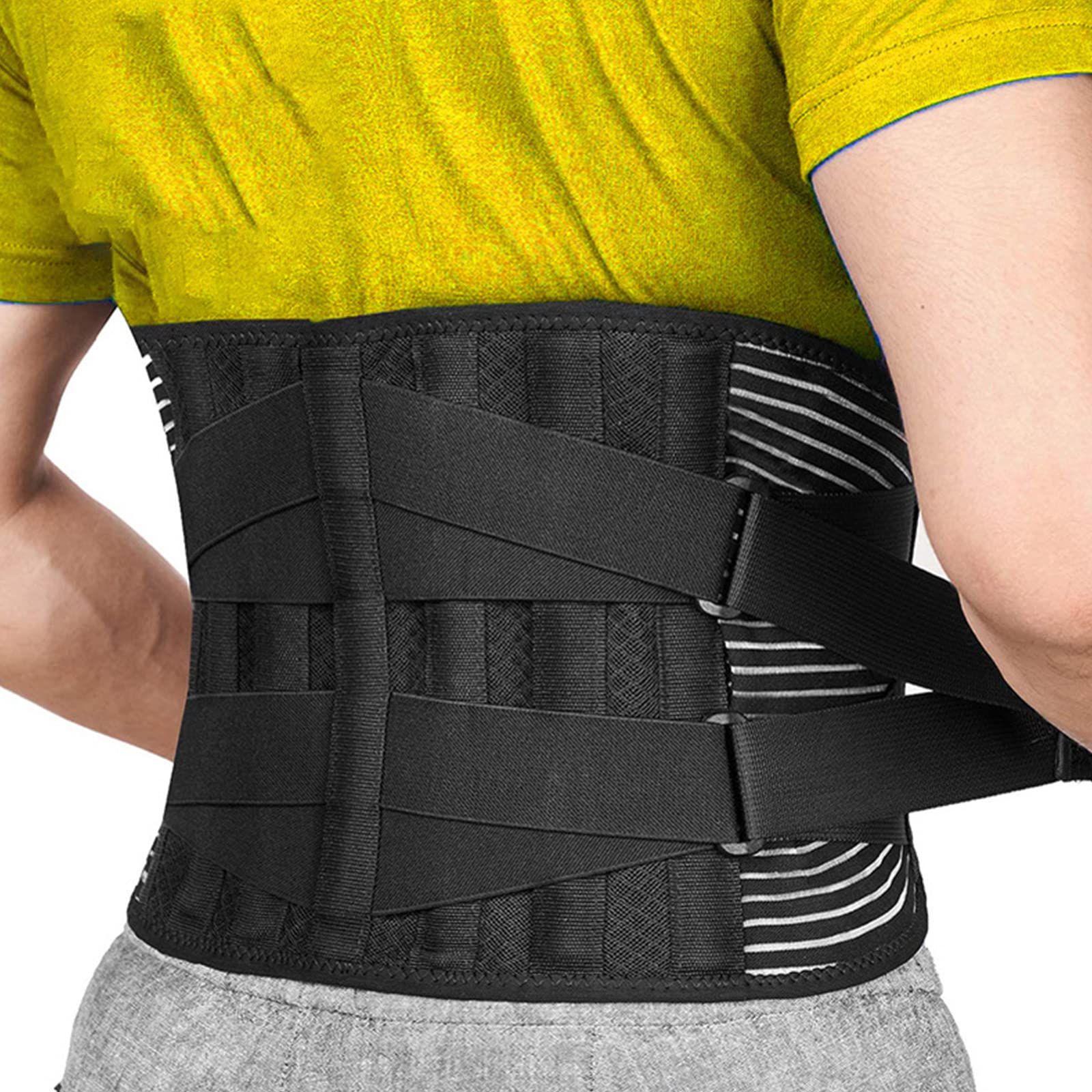 Faja lumbar ajustable para hombres y mujeres, ajustable, transpirable, cinturón lumbar ajustable para hombres y mujeres