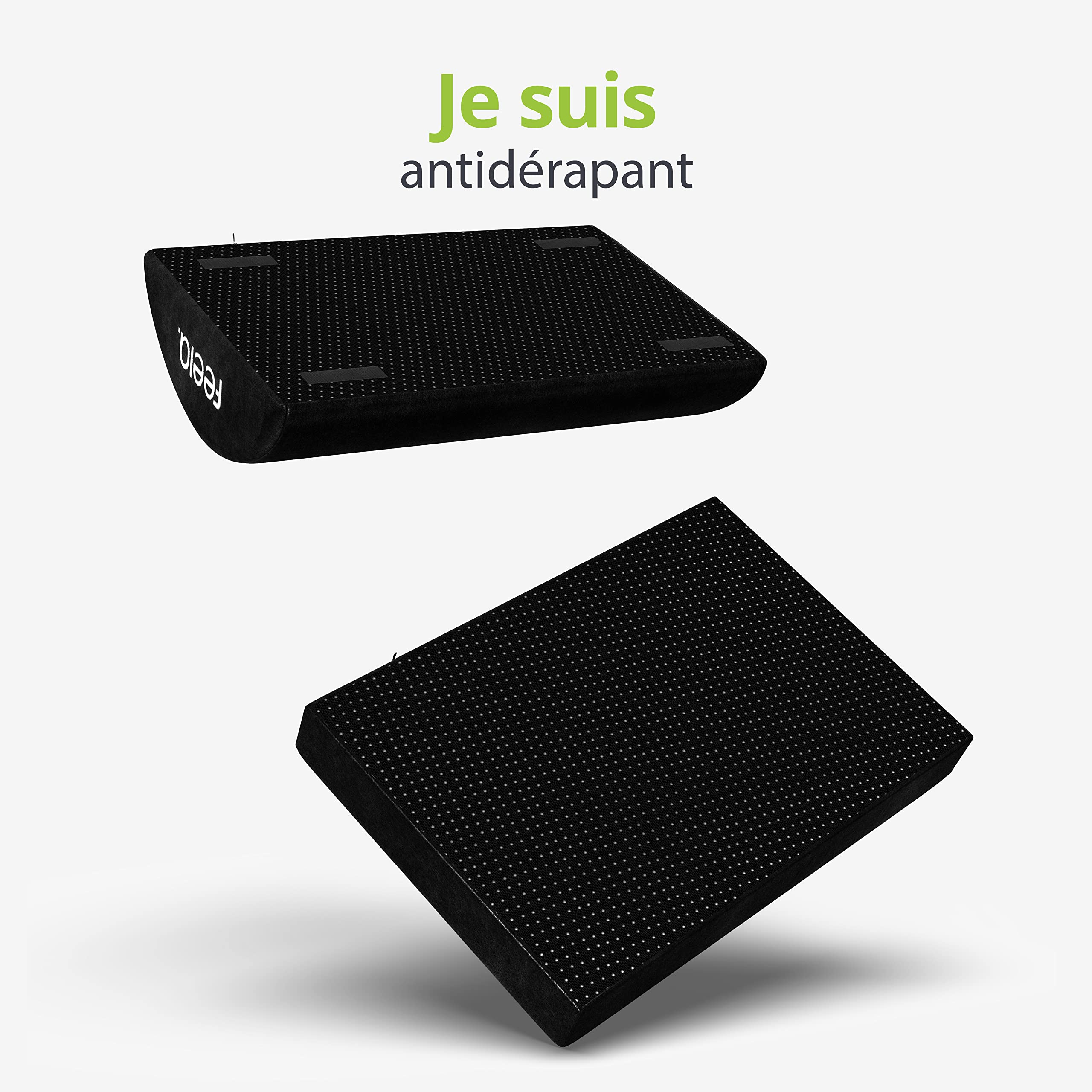 feela.® Repose-pieds ergonomique pour bureau & Co | Utilisable comme tabouret, repose-pieds ou repose-pieds au bureau | Foot Rest | Réglable en hauteur (Noir)