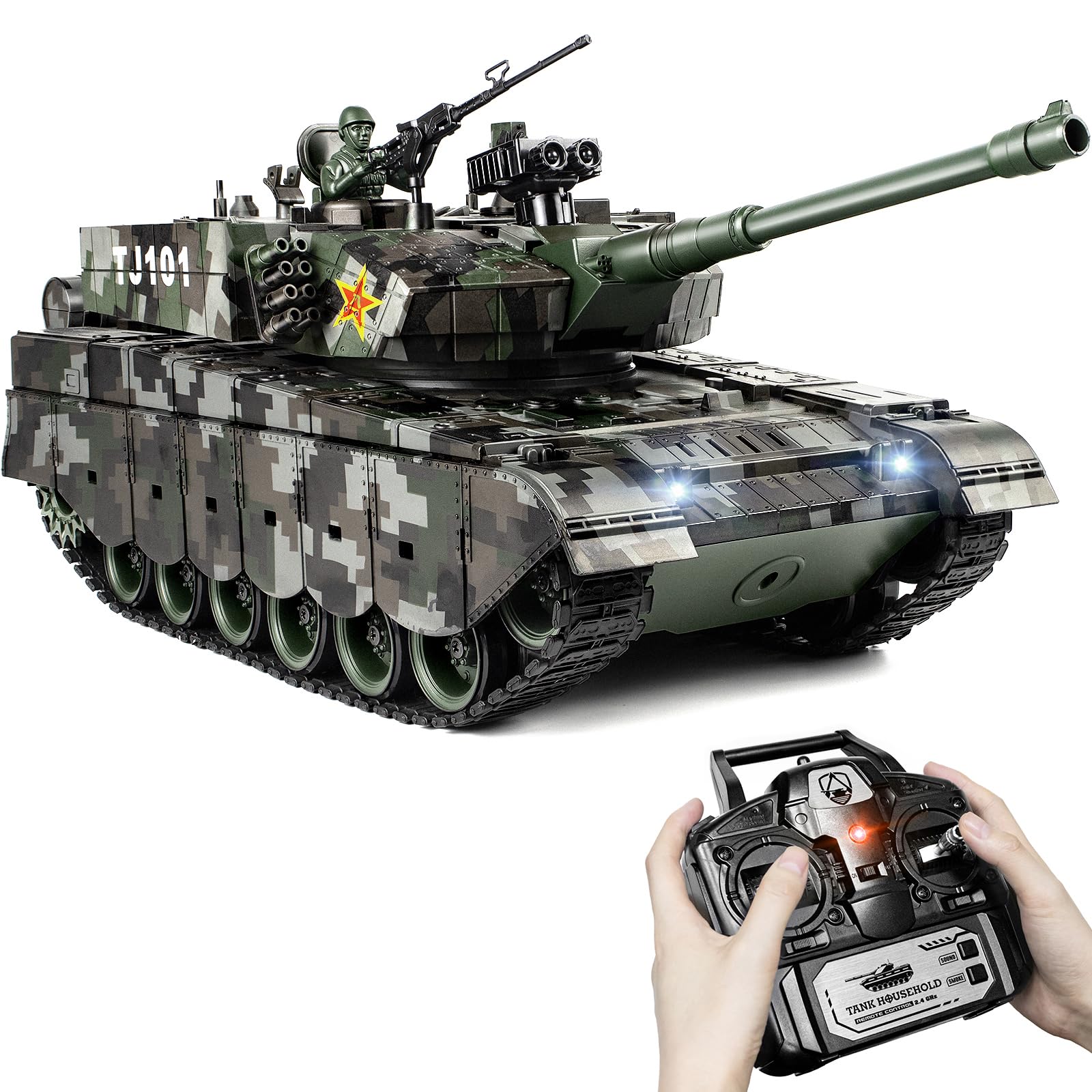 Supdex 1:18 RC Tank, 2.4Ghz Chinese 99 Main Remote Control