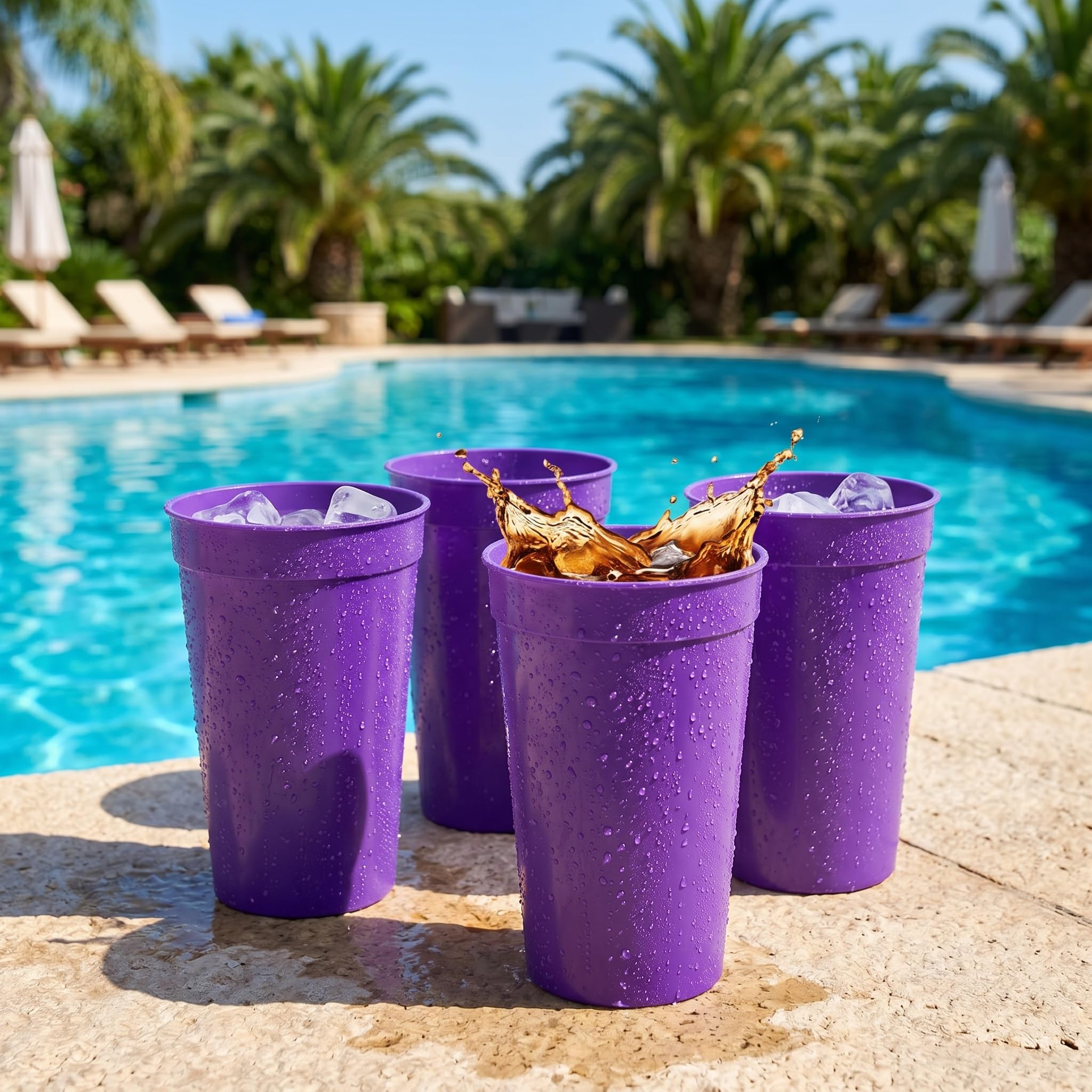 Amazon.com | Fasmov 30 Pack 16 oz. Plastic Cups Plastic Tumblers Blank  Reusable Drink Tumblers for Parties, Events, Marketing, Weddings, Purple:  Tumblers & Water Glasses