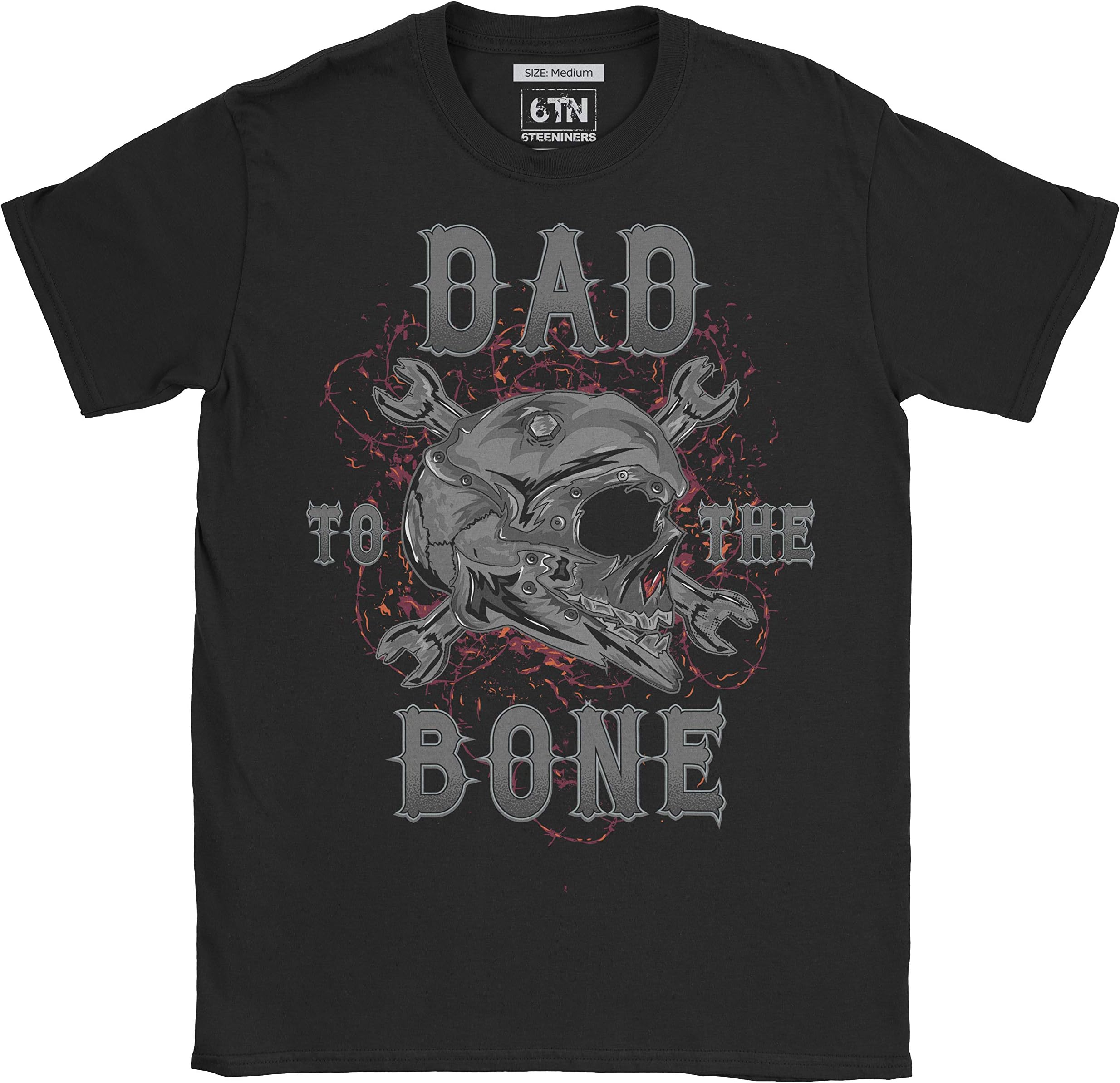 6TN Biker Dad T Shirt - Dad to The Bone - Biker T Shirt UK