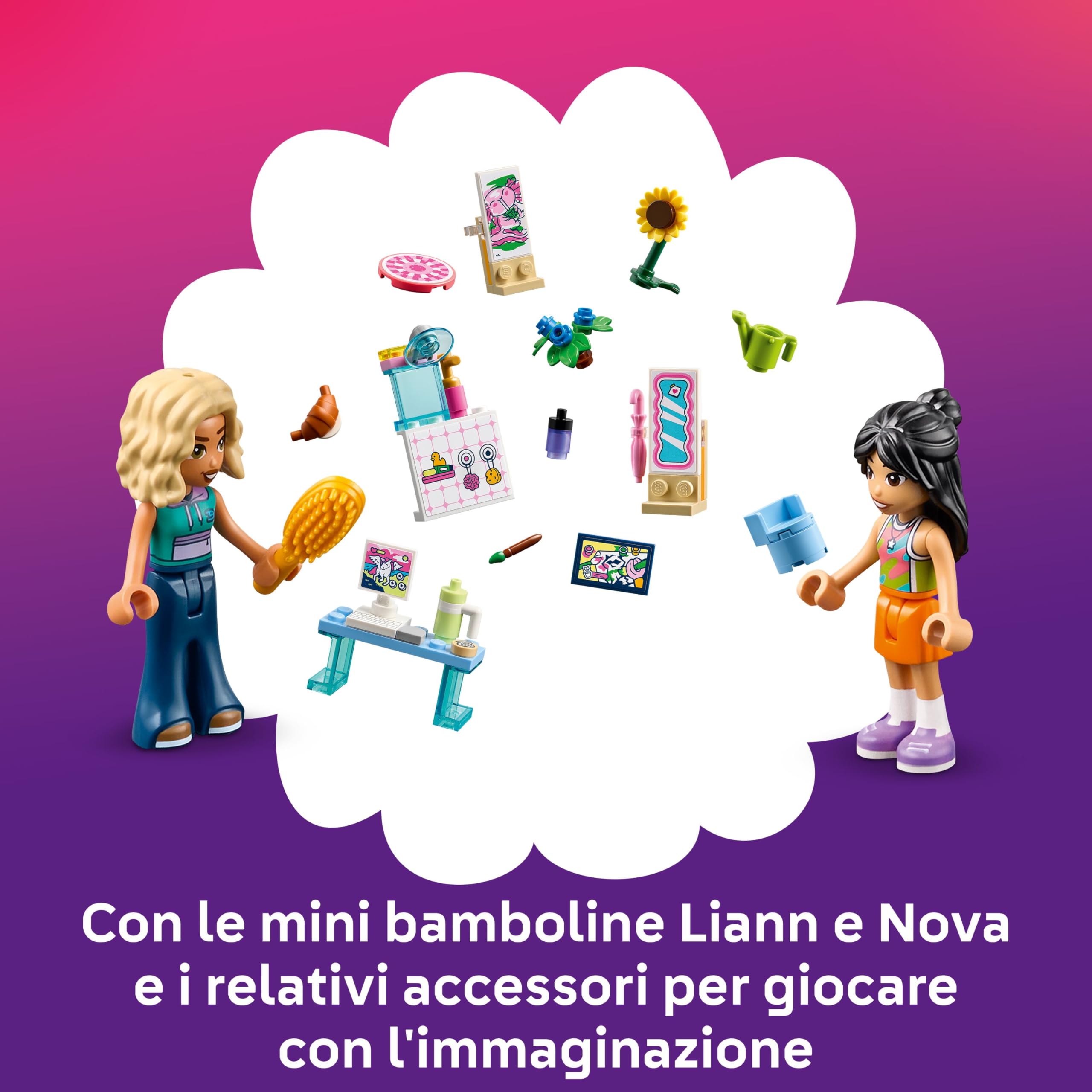 LEGO Friends Valigetta Creativa Casa delle Bambole - Giochi da Viaggio con Casa Giocattolo a 8 Stanze, 2 Mini Bamboline e Accessori - Idea Regalo di Compleanno per Bambine da 6 Anni in su - 42697