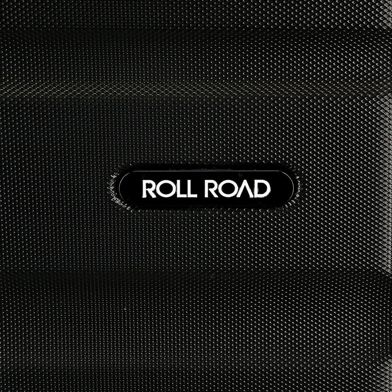 ROLL ROAD Elastyczna twarda walizka wykonana z ABS, jeden materiał, boczne zapięcie szyfrowe 4 koła podwójne bagaż ręczny, praktyczne wnętrze z jedną przegrodą, Czarny (Black), 35 cm x 55 20 cm, 33