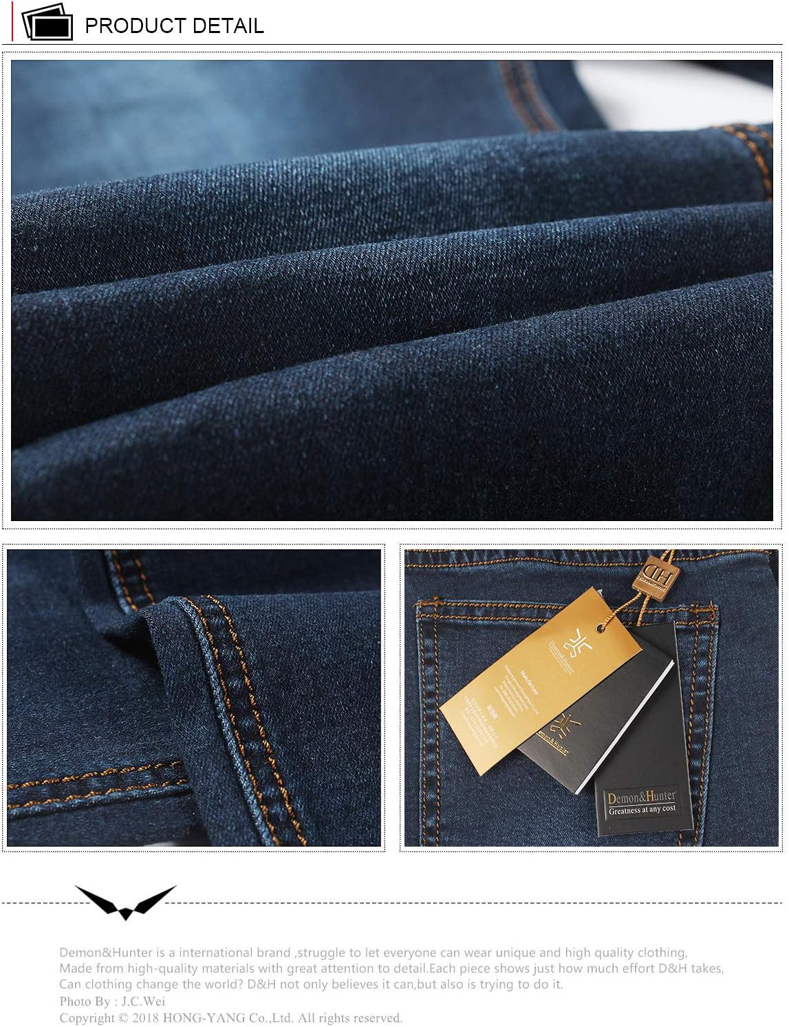 Demon&Hunter 808 Series Men's Skinny Slim Jeans