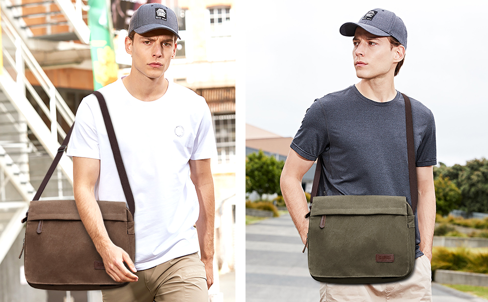 Borsa A Tracolla Uomo DORRISO - Messenger Bag Per Laptop 12.9 Pollici, Leggera E Resistente All'Acqua