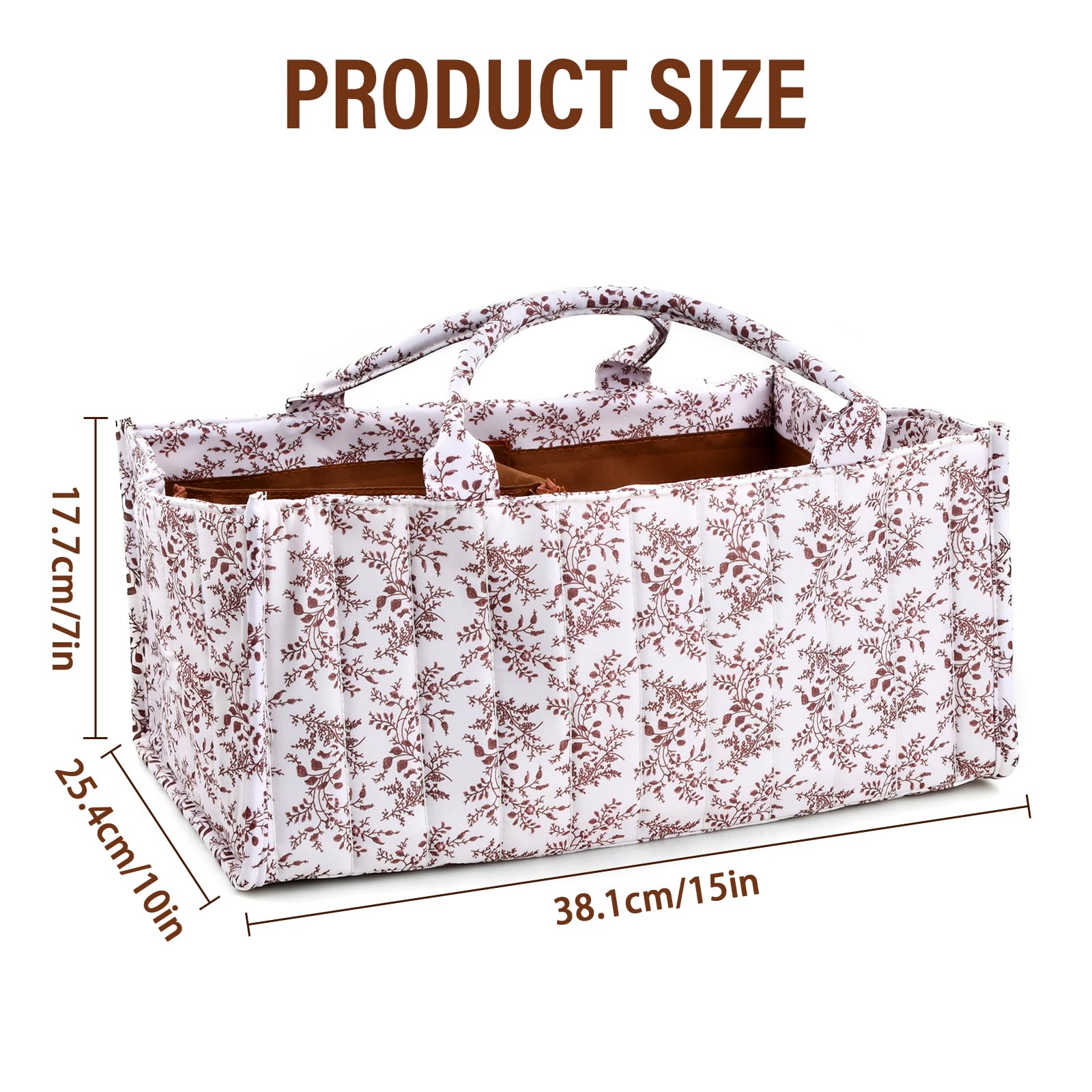 Organiseur de Couches pour Bébé – Panier de Rangement Élégant pour les Essentiels de Nouveau-né, Cadeau de Fête Prénatale pour Fille ou Garçon, Marguerite Pastorale