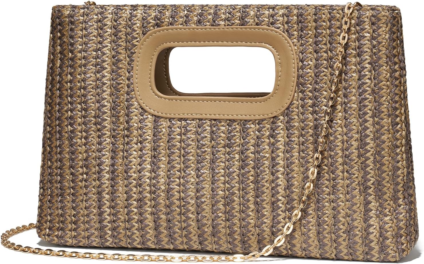 CHUNLI Chic Straw Clutch Purses for Women with Top Handle Summer Bag, Ideal Vacation Handbags and Woven Boho Beach Bags - Image 4