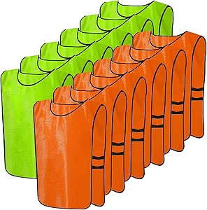 12 Pack Mesh Scrimmage Training Vests Football Vest Breathable Adults Jerseys Bibs for Volleyball Soccer Basketball (Color : Green) Accesorios De Fútbol Casacas Deportivas