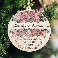 Vista 28 de V VIBEPY All Over Printed, Personalized Couple Ornaments, Christmas Ornaments, Wedding Ornaments, 3.5 Inches 3 Layer Ornaments, Gift for Your