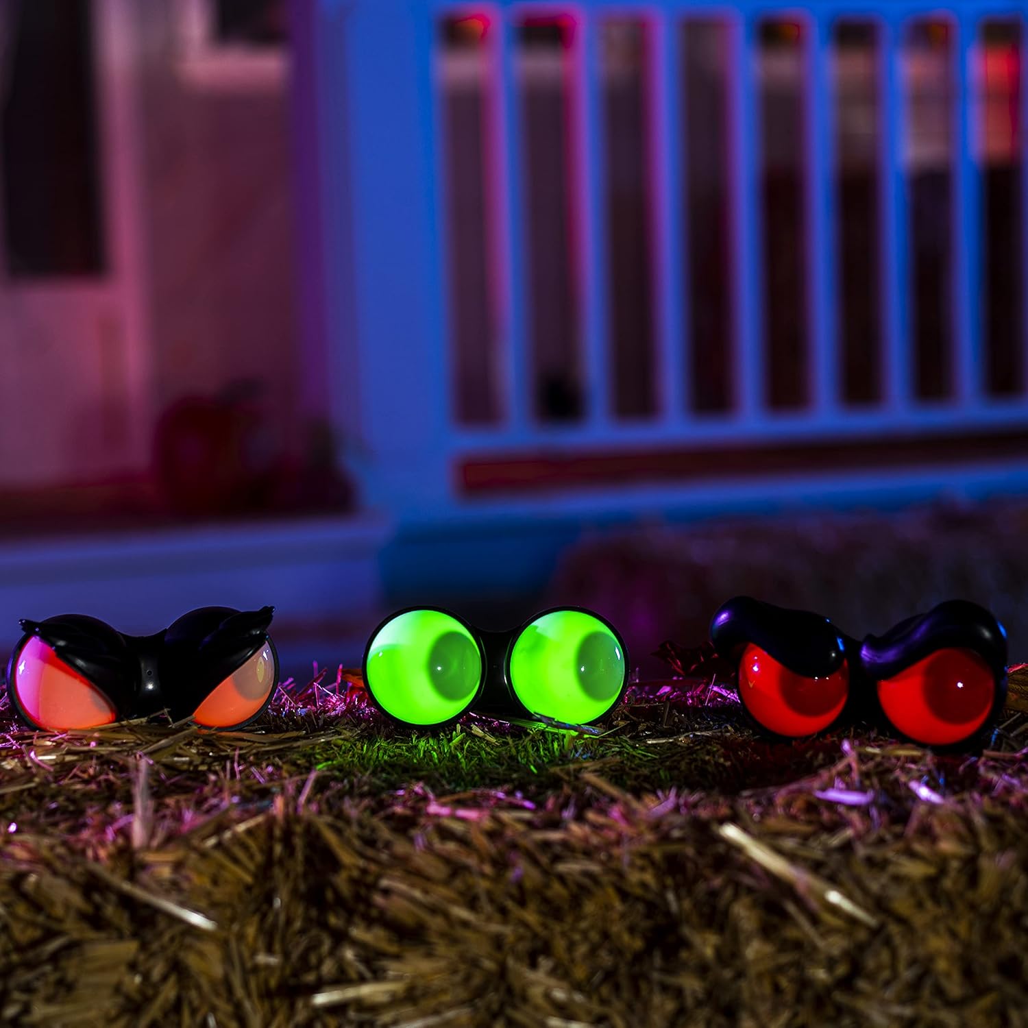 Halloween Decorations Flashing Peeping Eyes Lights 3 Pack（Red,Green,Orange） for Outdoor Halloween Decoration for Your Home, Yard Lawn, Graveyard Scenes or Halloween Party : Patio, Lawn & Garden