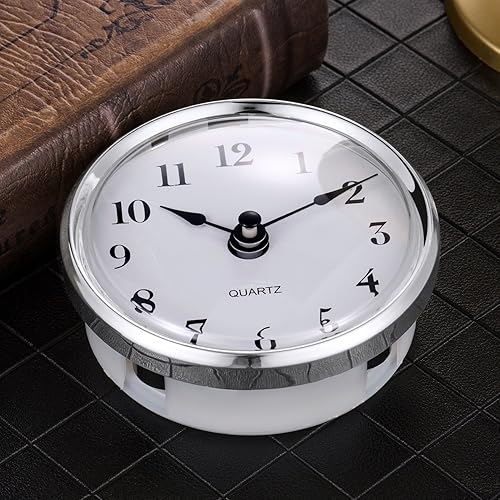 Miniatura 3 de Hicarer Reloj de cuarzo de 3-18 pulgadas (3.150 in) con número arábigo, movimiento de cuarzo (borde plateado)