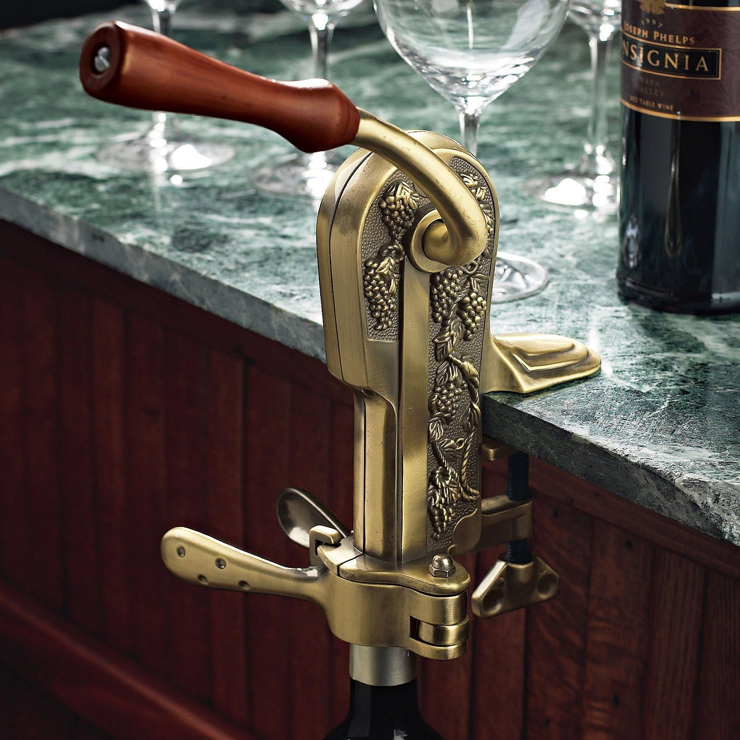 Wine Enthusiast Legacy Corkscrew, Antique Bronze