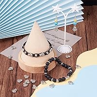 Vista 3 de Craftdady 50 cuentas espaciadoras tibetanas de metal antiguo de Buda de 0.433 x 0.413 in para hacer manualidades de joyería con agujero de 0.069