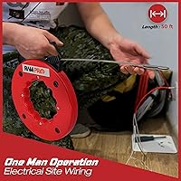 Vista 2 de Fish Tape Wire Puller 50ft - Easy to use Cable Puller Tool with Double Loop Tip - Flexible Wire Fishing Tools for Walls and Electrical Conduit - 1/8