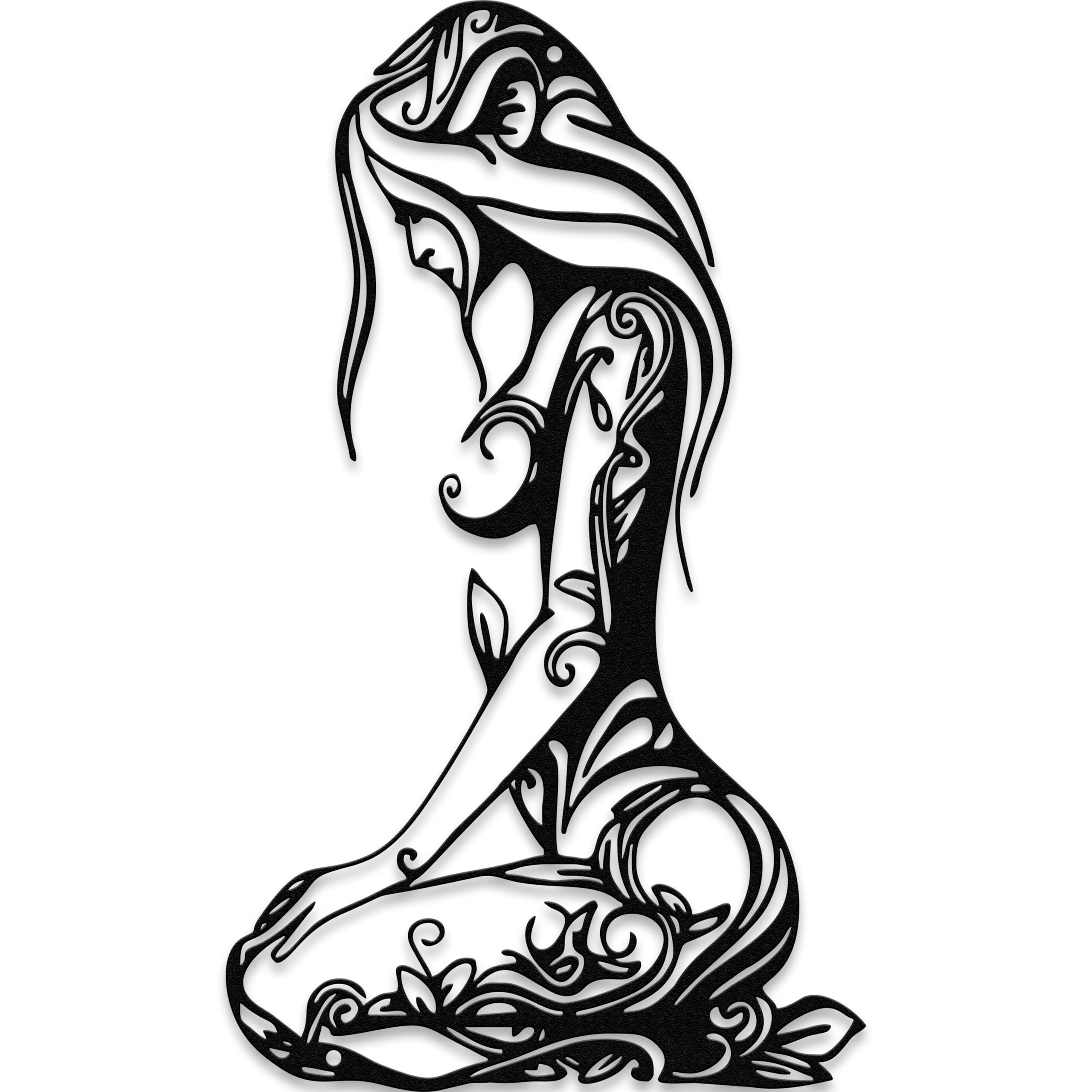 Xedatric Modern Women Metal Wall Art, Women Silhouette Decor, Bedroom, Living Room, Bathroom