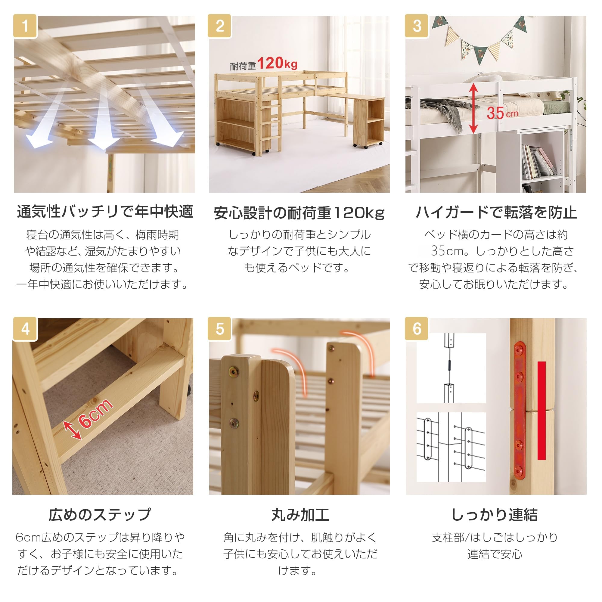 Amazon｜システムベッド ロフトベッド 木製 シングル デスク 本棚 机