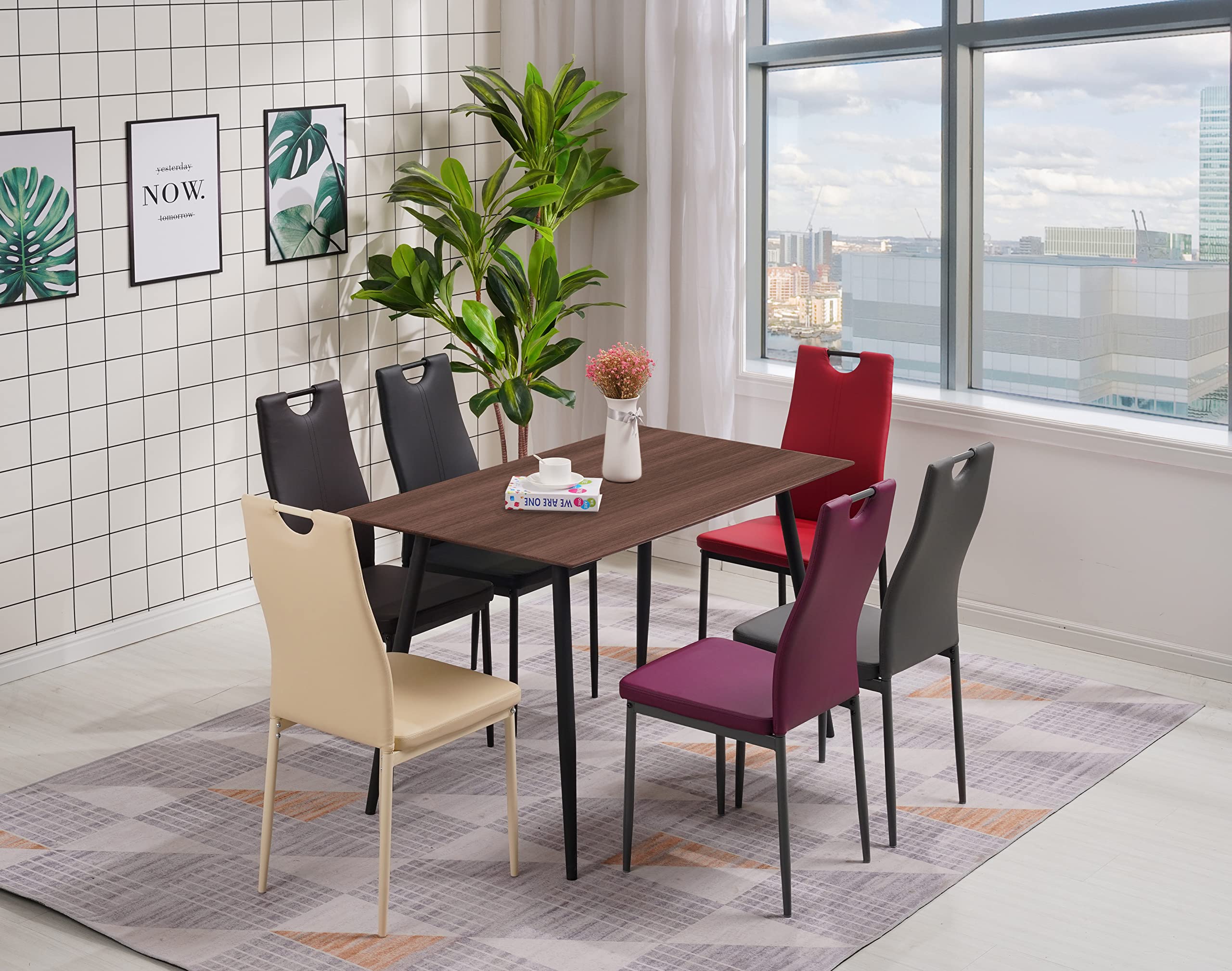 ALBATROS Esszimmerstühle 4er Set Salerno, Grau - Edles Italienisches Design, Kunstleder-Bezug, bequemer Polsterstuhl - Moderner Küchenstuhl, Stuhl Esszimmer oder Esstisch Stuhl