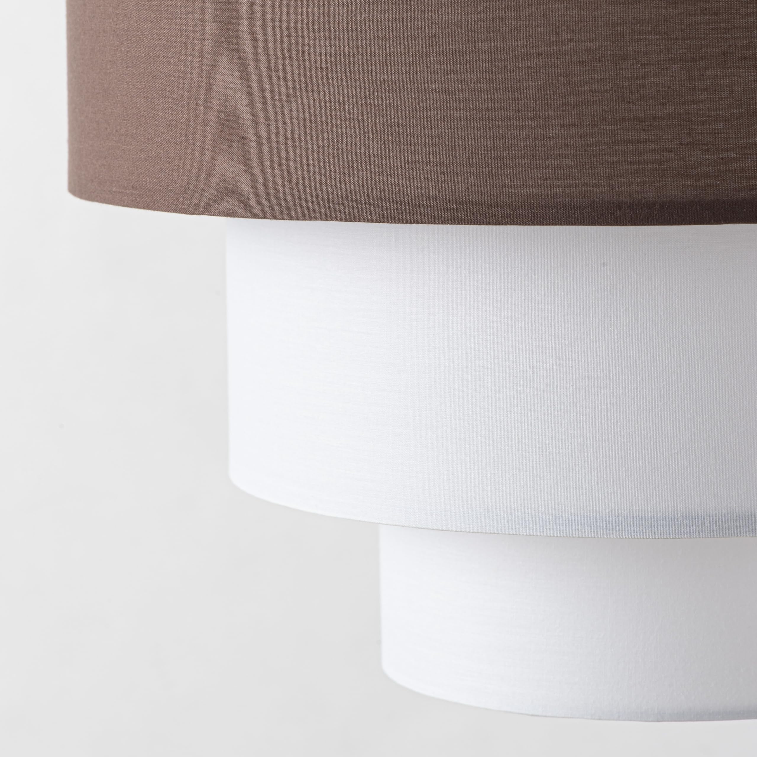 Alpinaluz Suspension textile marron et blanc à trois niveaux Ø38 cm - Abat-jour en tissu multicouche, culot E27, design moderne et décoratif pour salon, chambre et salle à manger