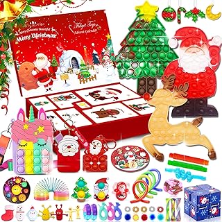 Advent Calendar 2023, Fidget Advent Calendars for Kids Christmas Countdown 24 Days, Pop Bubble Toy Surprise Box Christmas Advent Calendar Sensory Fidget Toy Packs, Surprise Gifts for Girls