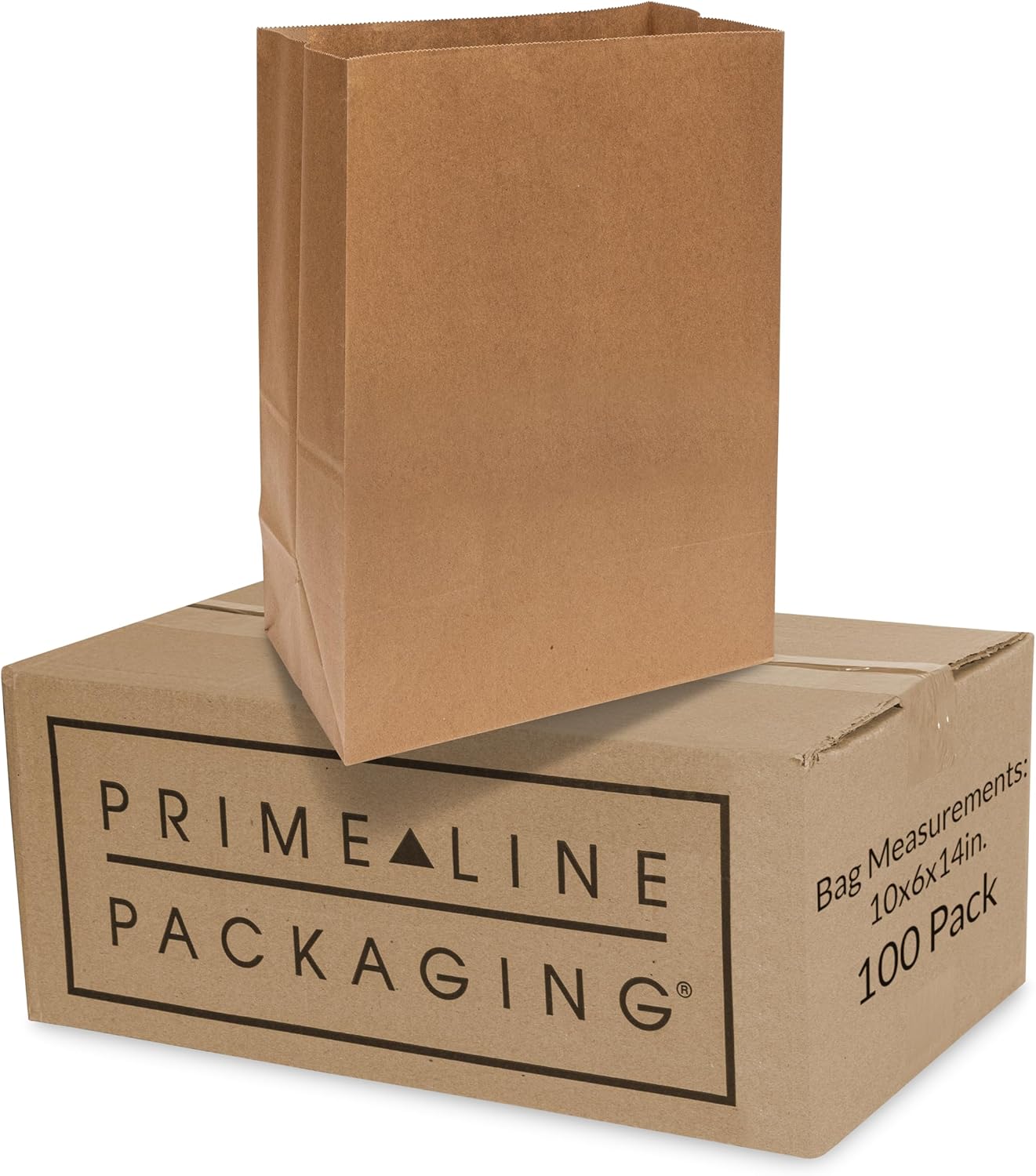 Prime Line Packaging Disposable Kraft Paper Bags, Brown Paper Lunch Bags Extra Small for Takeout Goodies, Groceries, Snacks, Treats, Party Favors, Bulk, 5x3.13x9.75 (4LB)