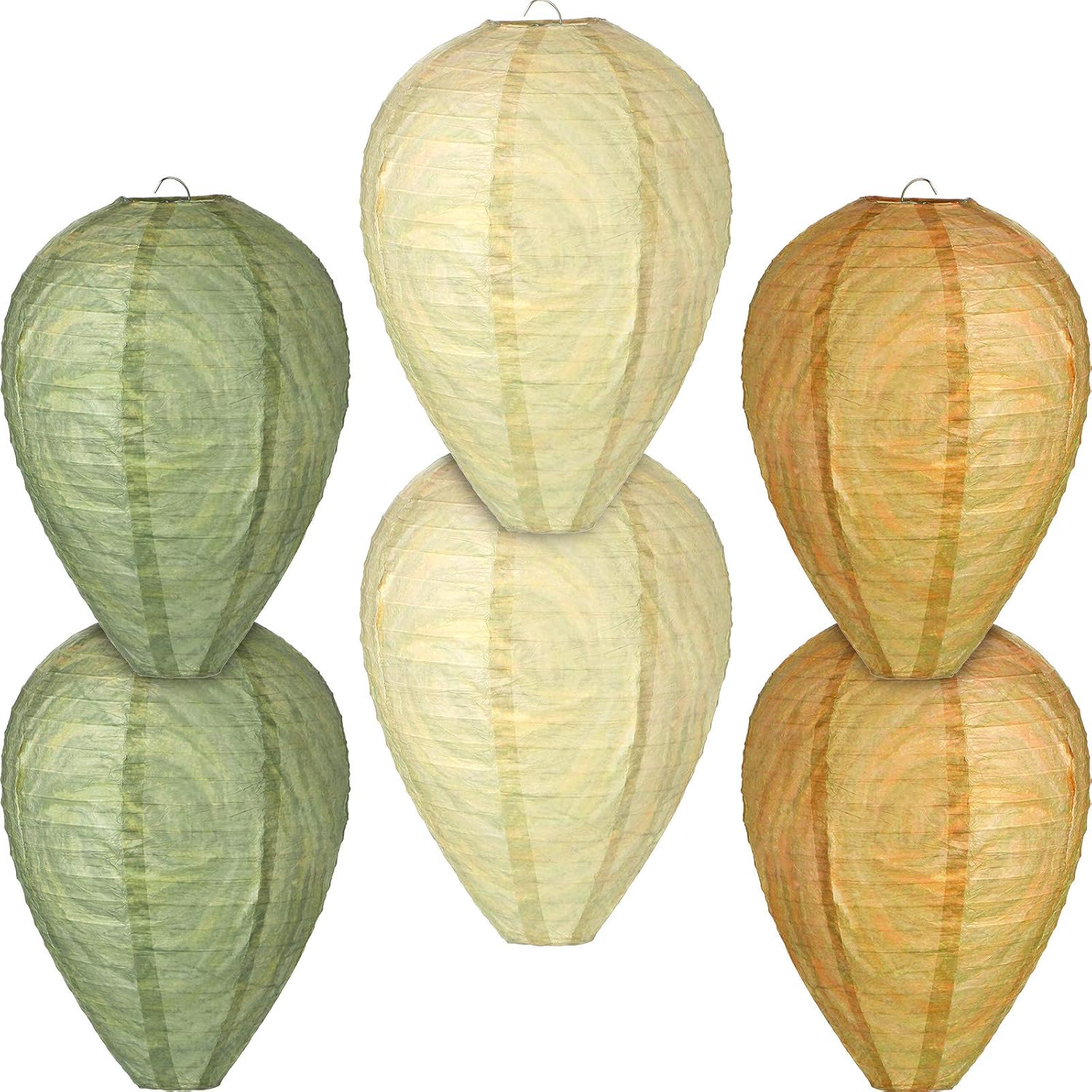 Wasp Nest Decoy Hanging Fake Wasp Nest Non-Toxic Paper Decoy Effective Deterrent Bee Hornets Fake Nest for Home and Garden Outdoors (6 Pieces)