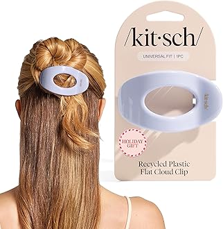 Kitsch Medium Flat Claw Clips for Women - Stylish Flat Hair Clips, Strong Hold for Thick & Fine Hair | Non-Slip for Secure, Comfortable All-Day Wear | Ideal Gifts for Women - Hydrangea Breeze